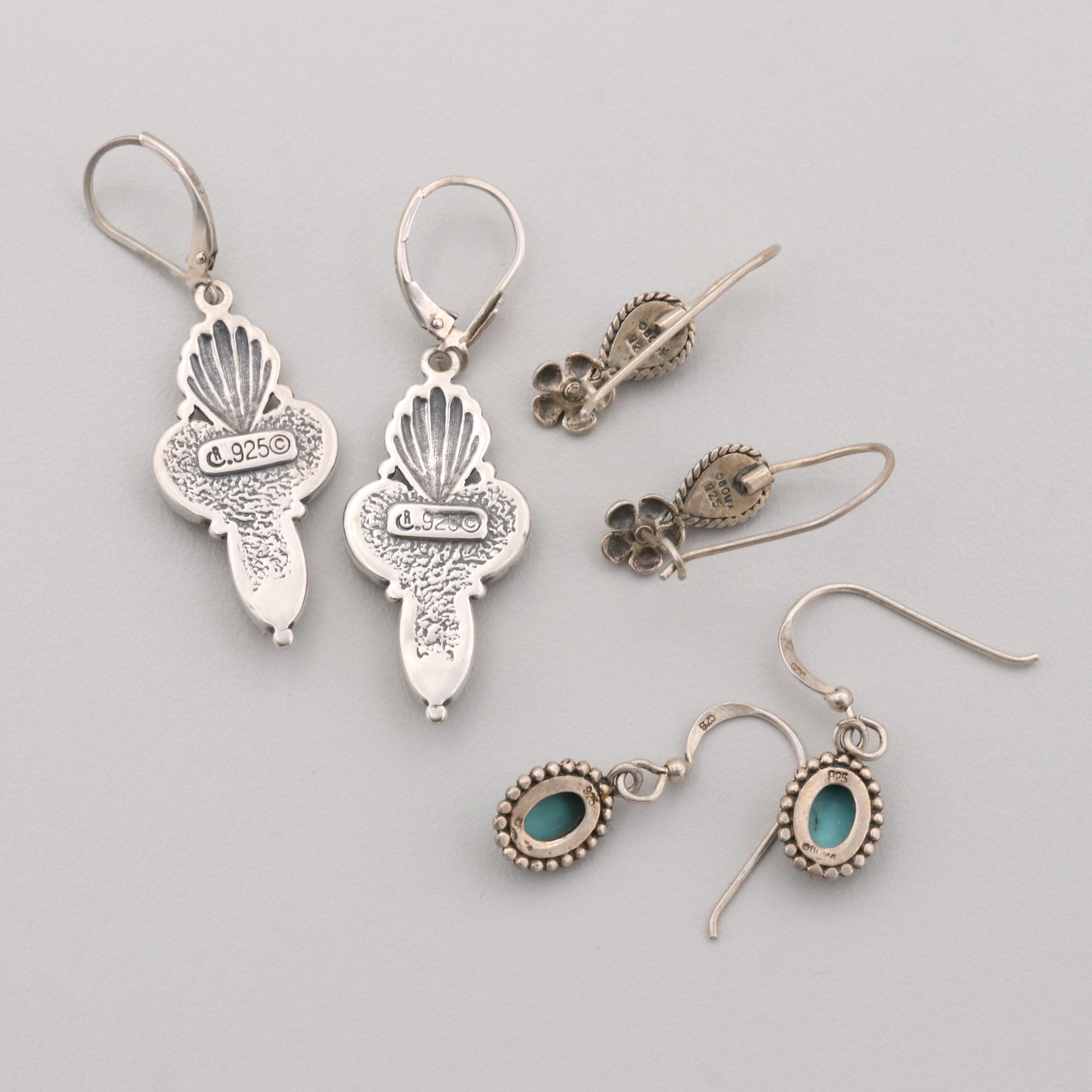 Sterling Silver Turquoise Earrings Featuring Relios By Carolyn Pollack