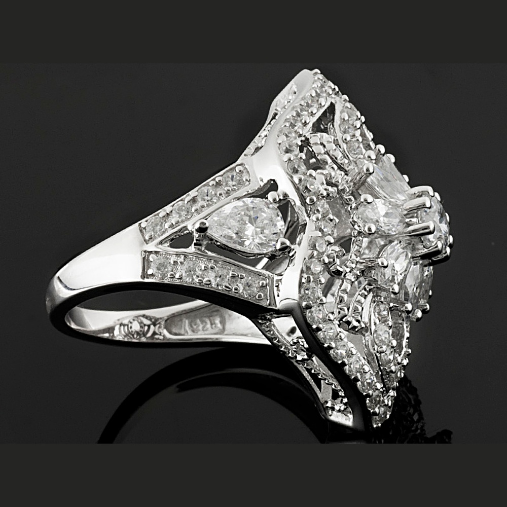 Sterling Silver Diamond Simulant Ring