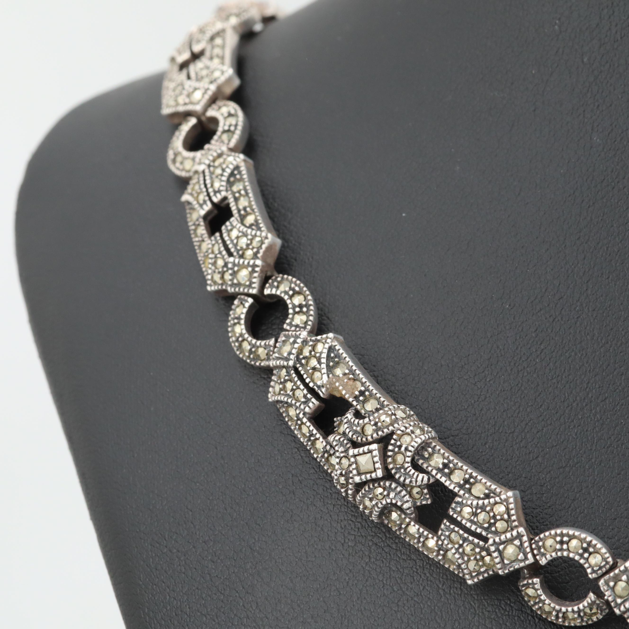 Judith Jack Sterling Silver Marcasite Necklace