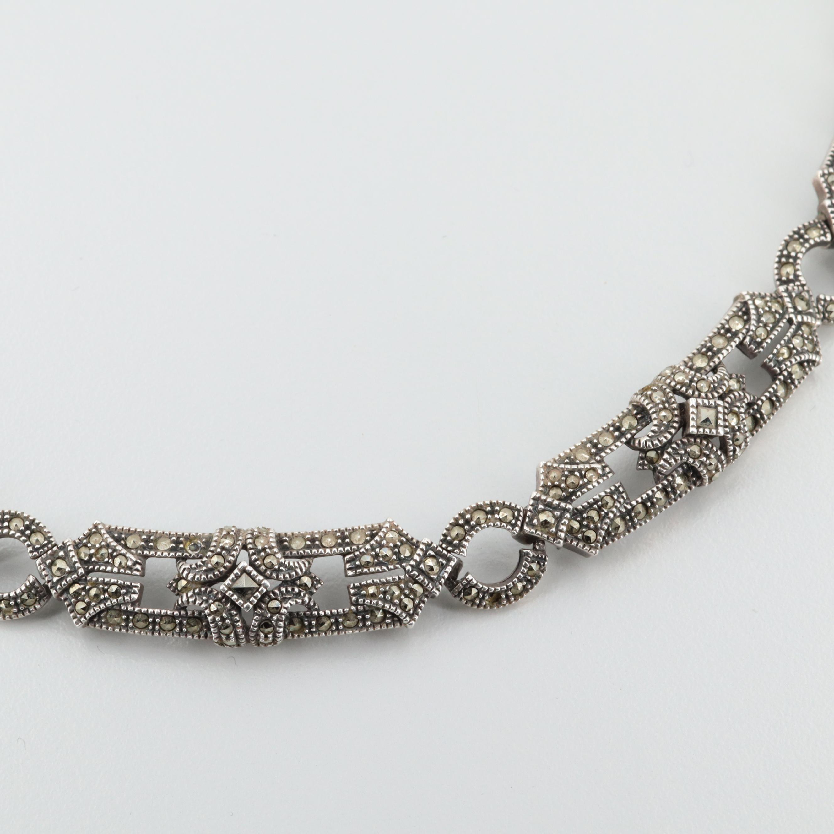 Judith Jack Sterling Silver Marcasite Necklace