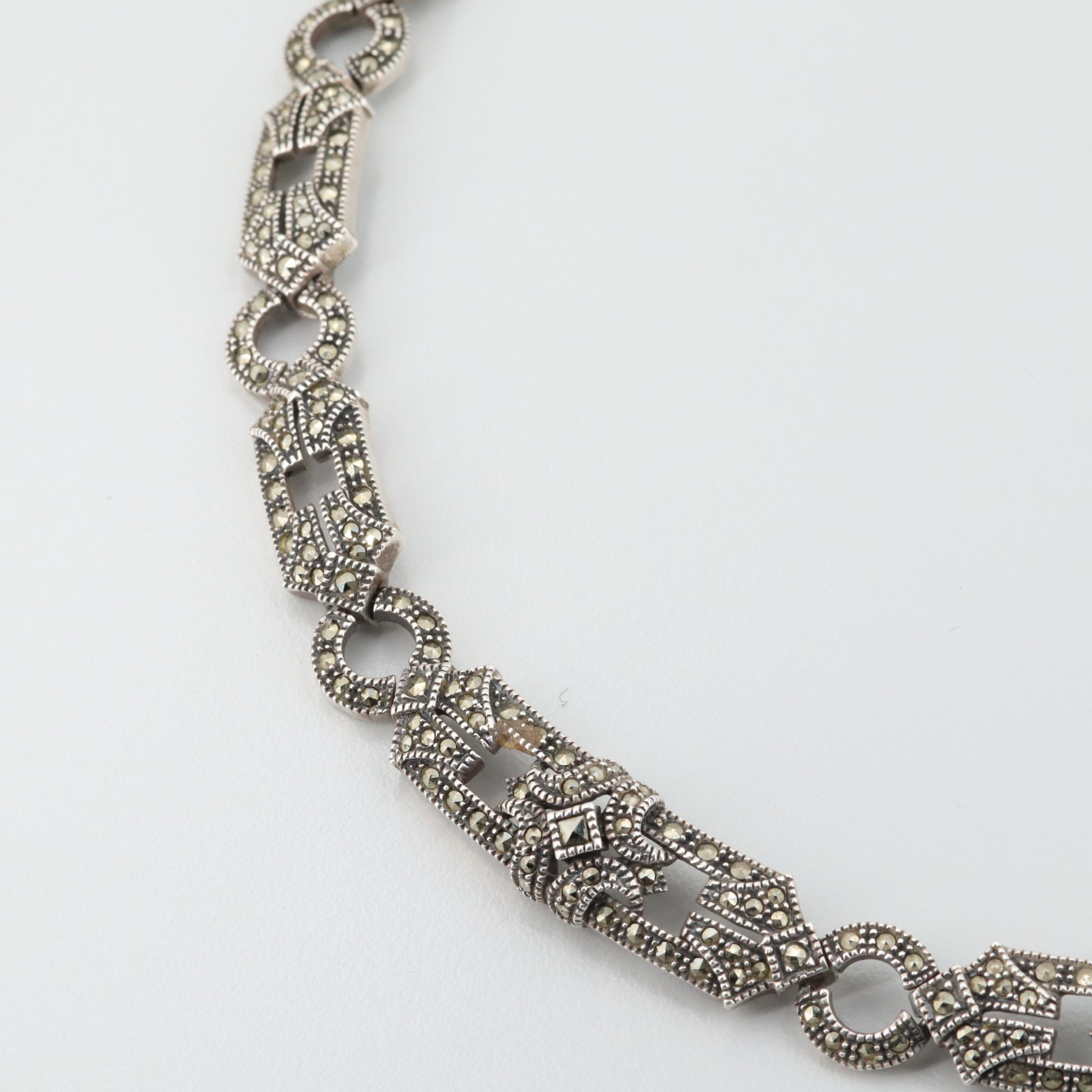 Judith Jack Sterling Silver Marcasite Necklace