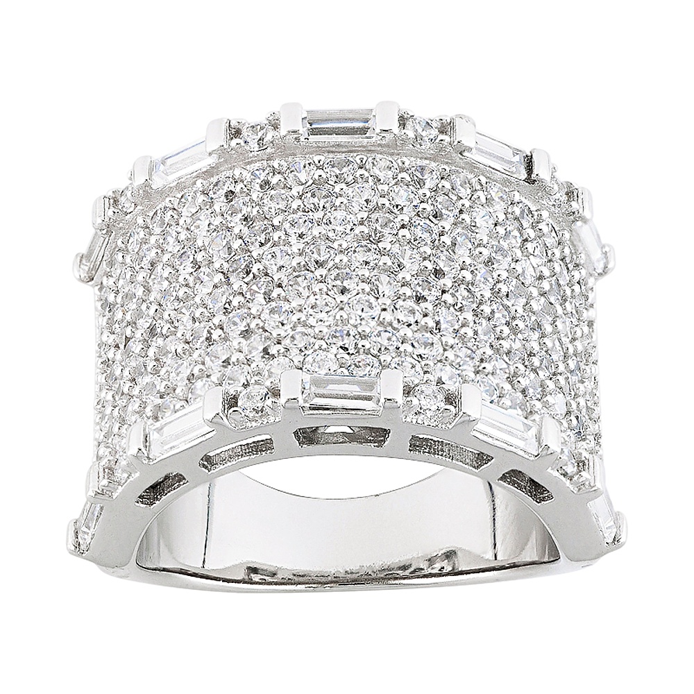 Sterling Silver Diamond Simulant Ring