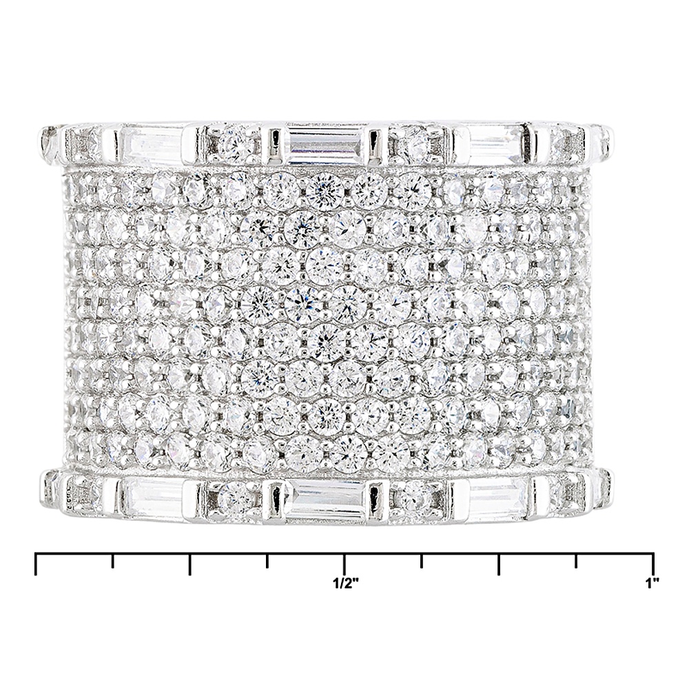 Sterling Silver Diamond Simulant Ring