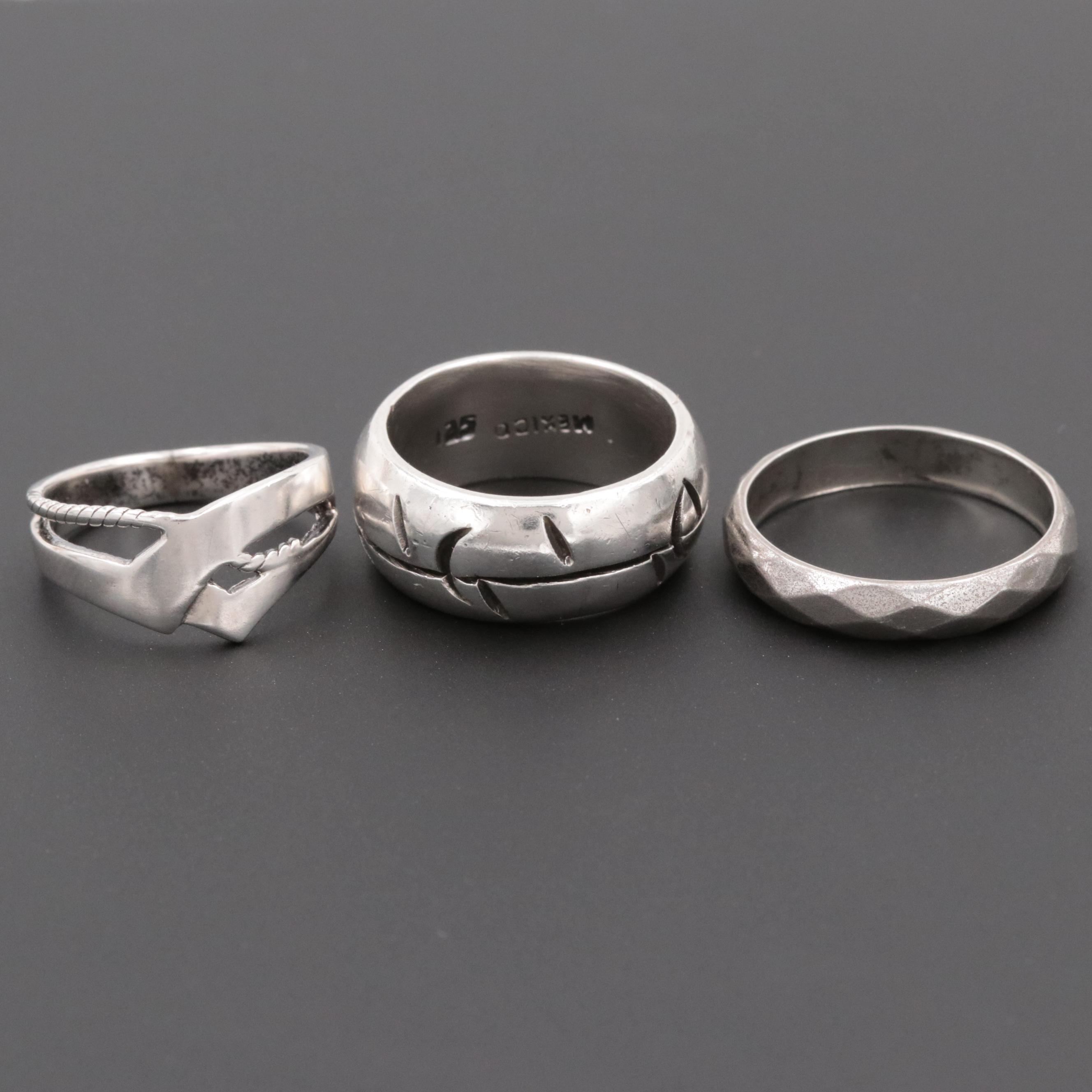 Sterling Silver Rings Featuring Mexican Ring
