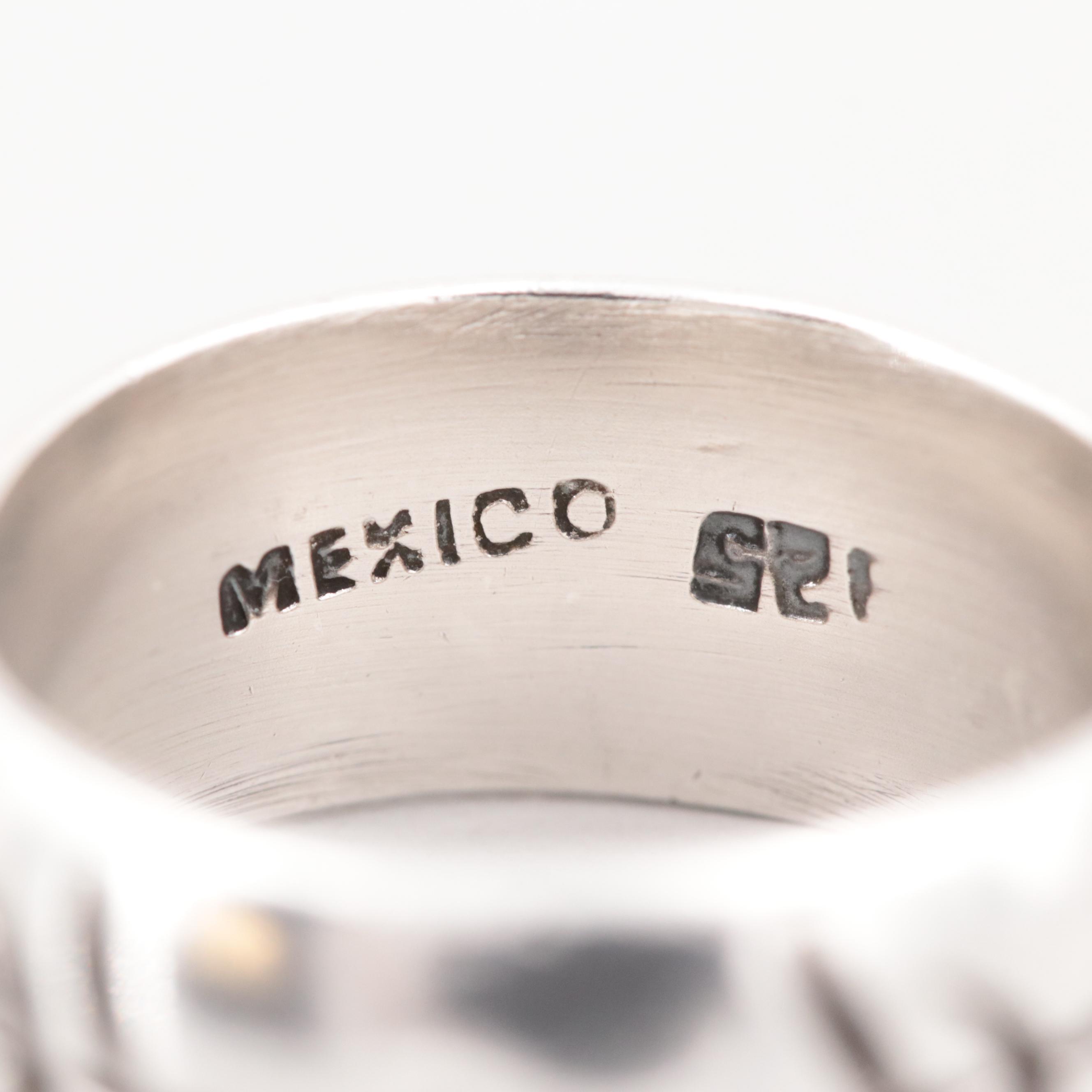 Sterling Silver Rings Featuring Mexican Ring