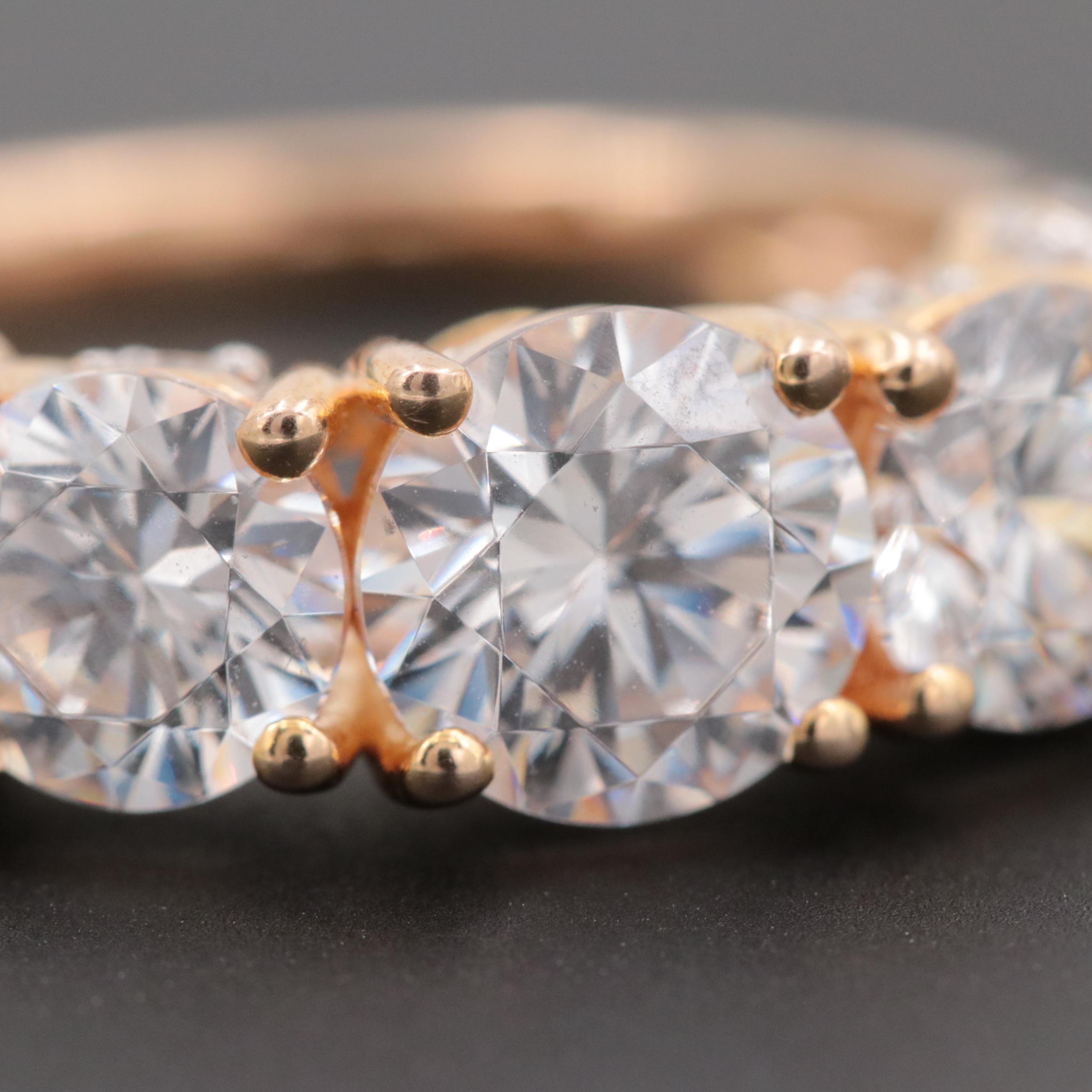 Gold Wash on Sterling Silver Cubic Zirconia Ring