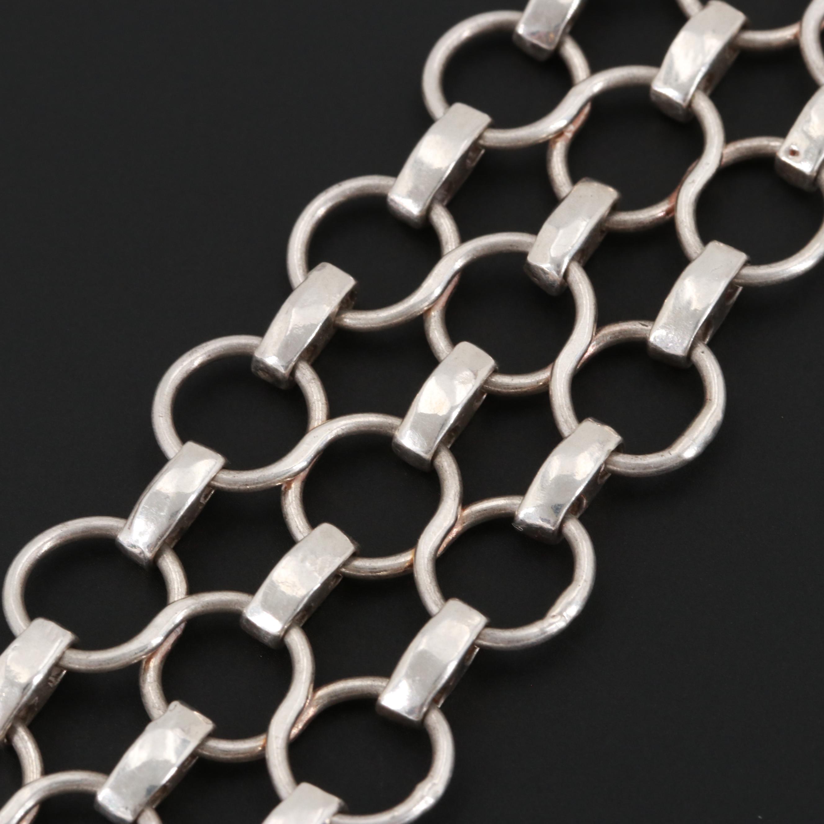 Contemporary Sterling Silver Bracelet