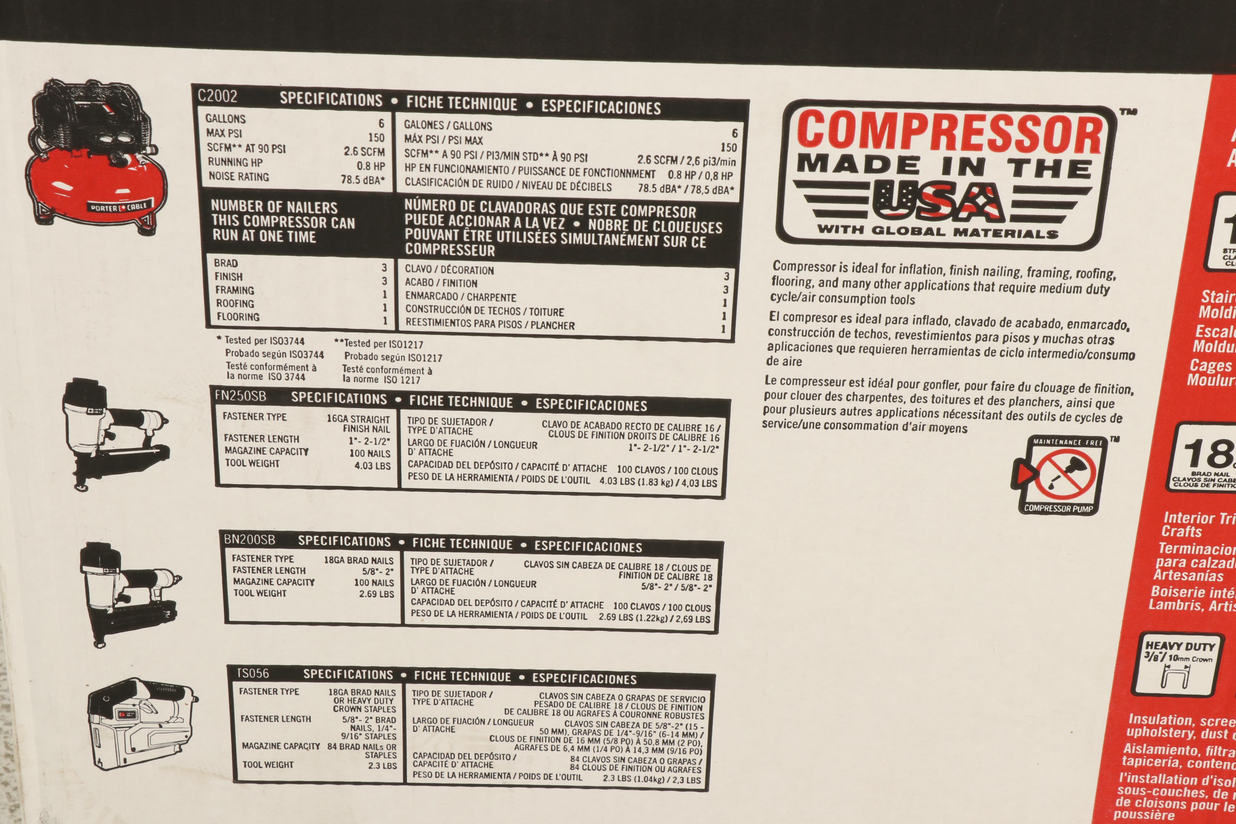 Porter-Cable Air Compresser Combo Kit