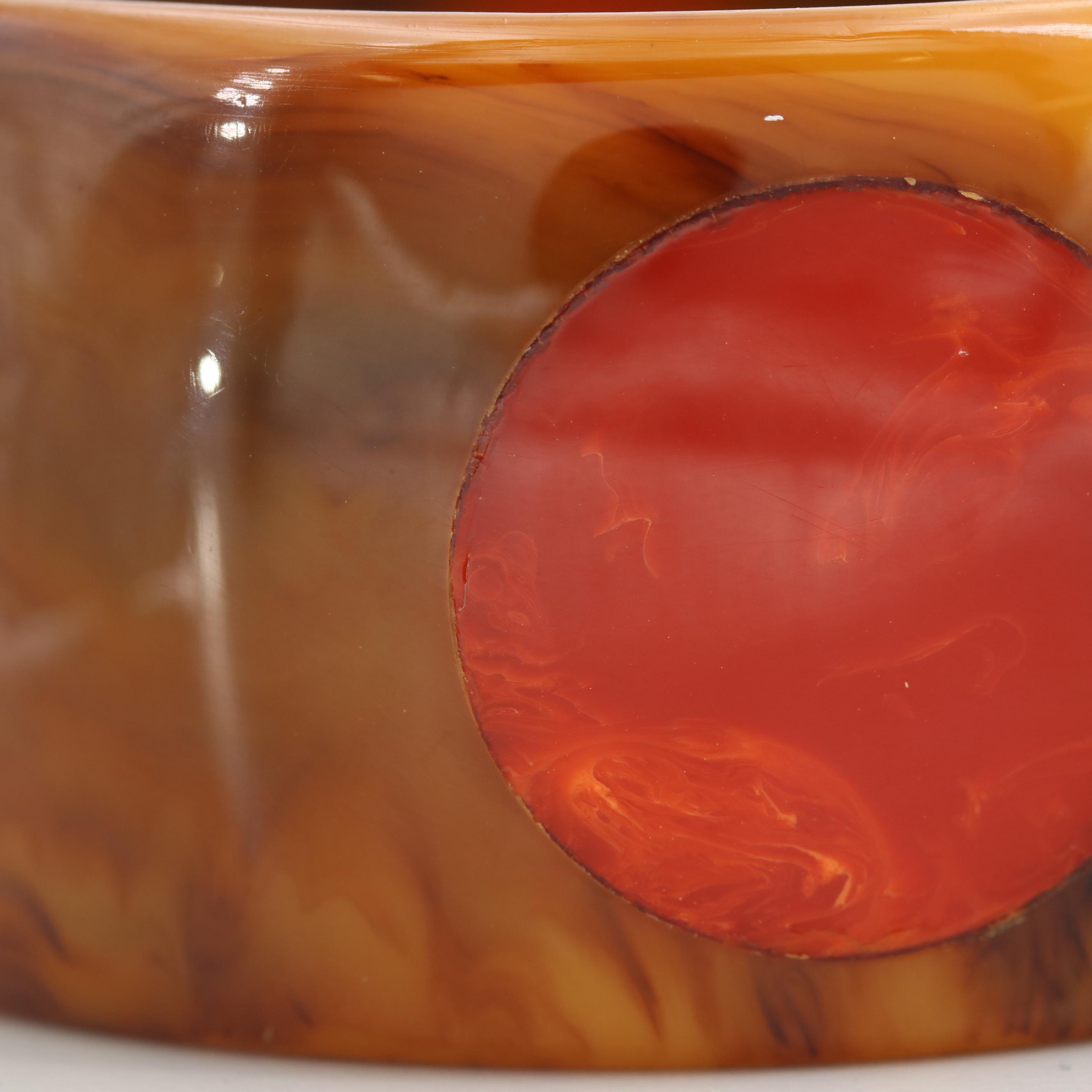Vintage Marbleized Polka Dot Bakelite Bangle Bracelet