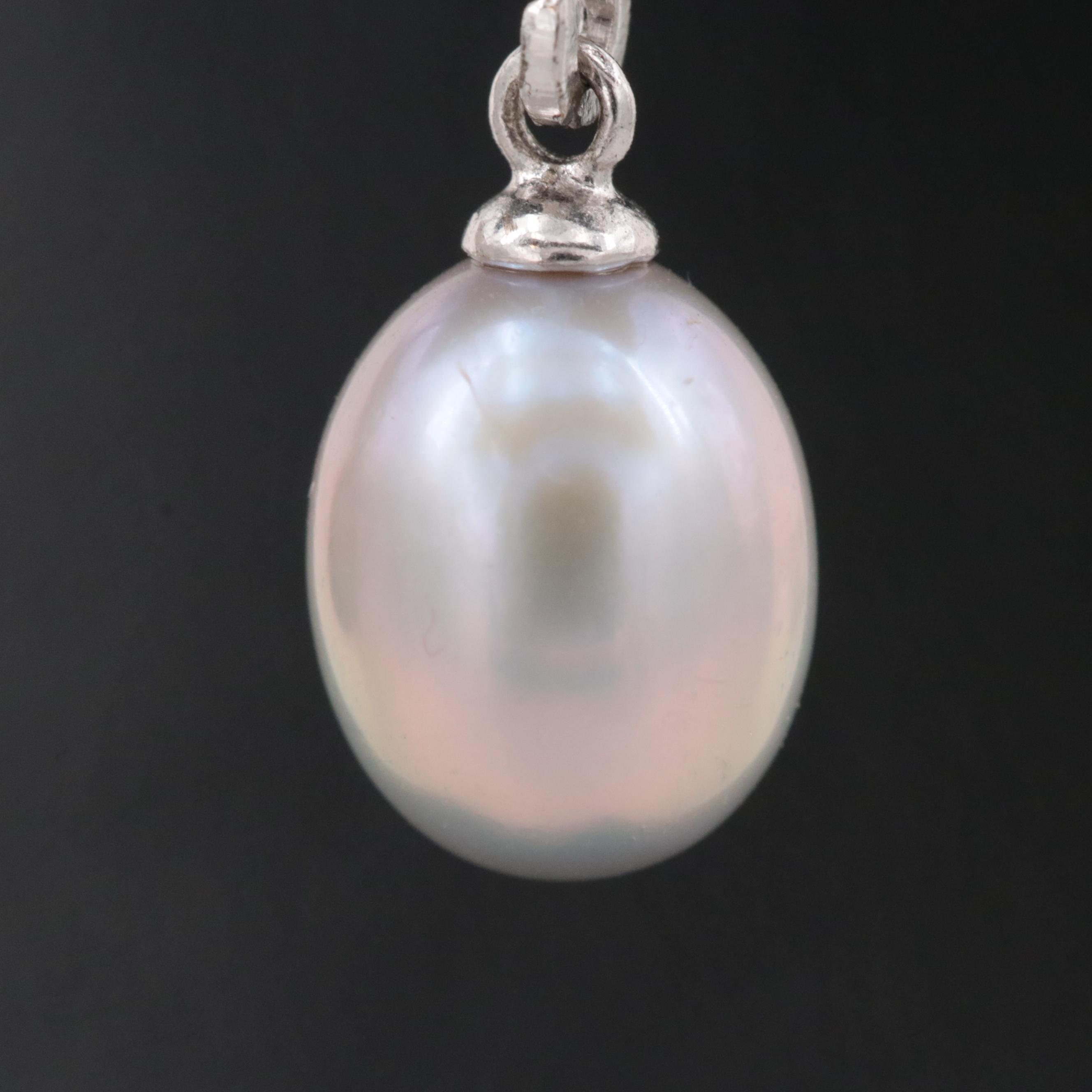 Sterling Silver Cultured Pearl Dangle Earrings