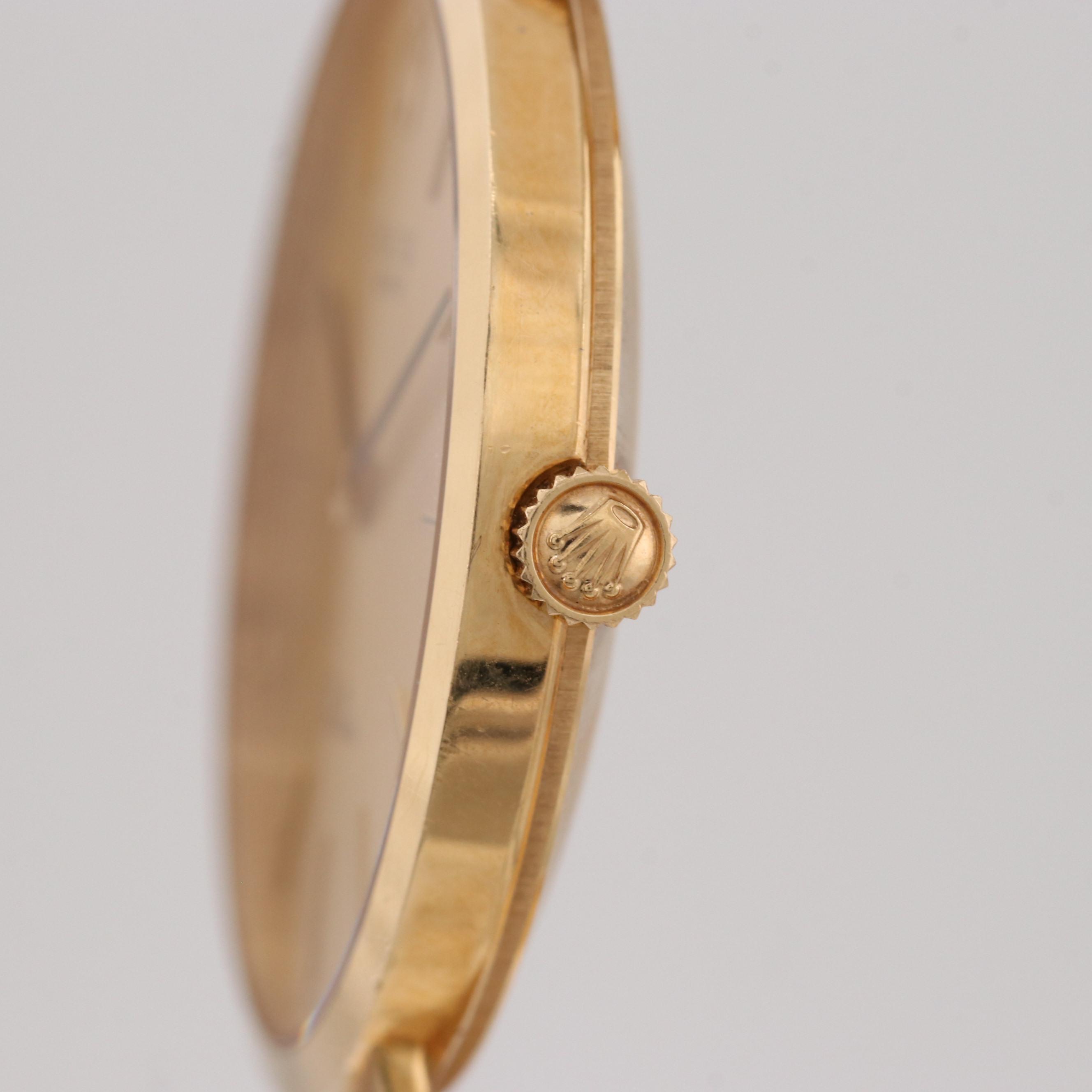 Vintage Rolex Cellini 18k Yellow Gold Stem Wind Watch, 1976