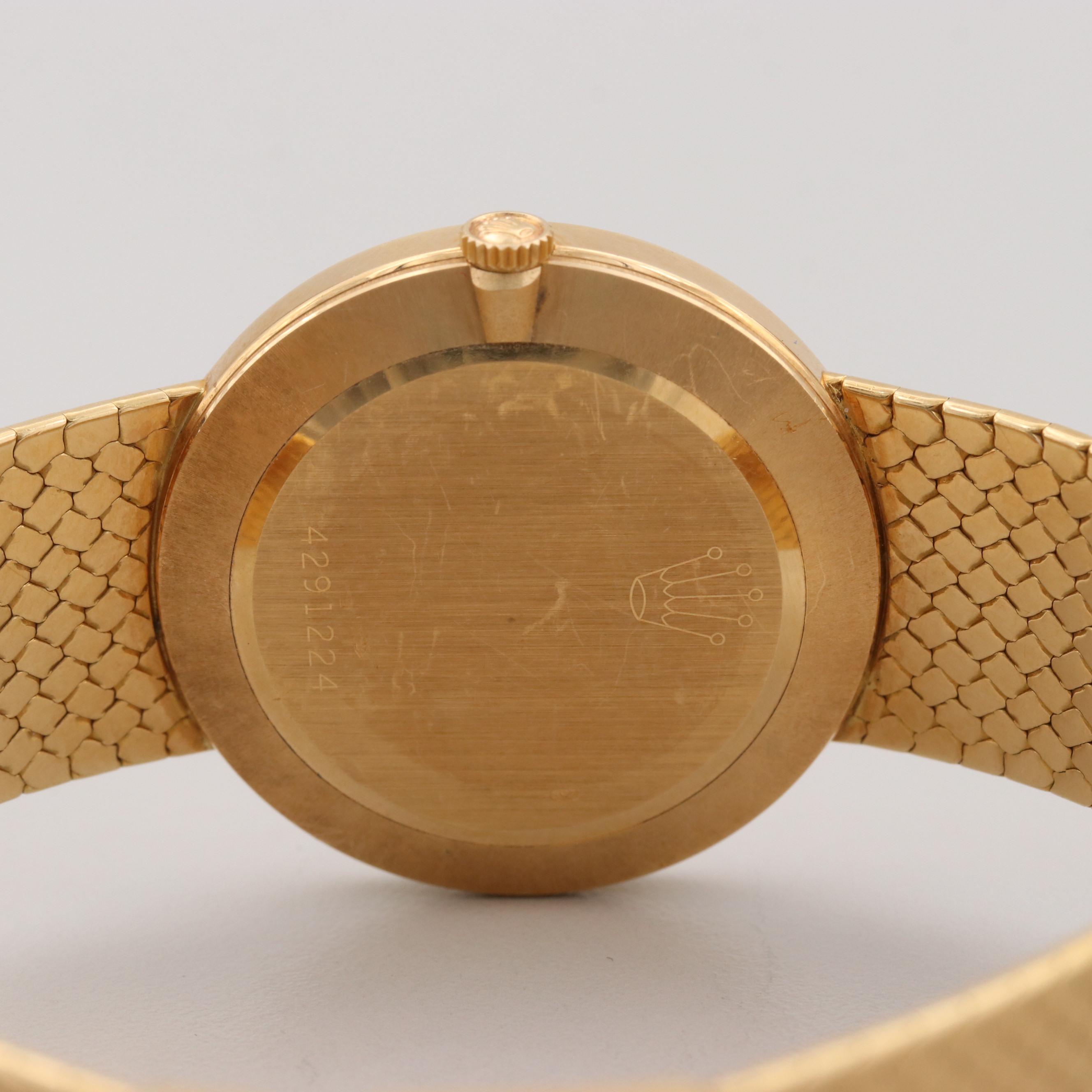 Vintage Rolex Cellini 18k Yellow Gold Stem Wind Watch, 1976