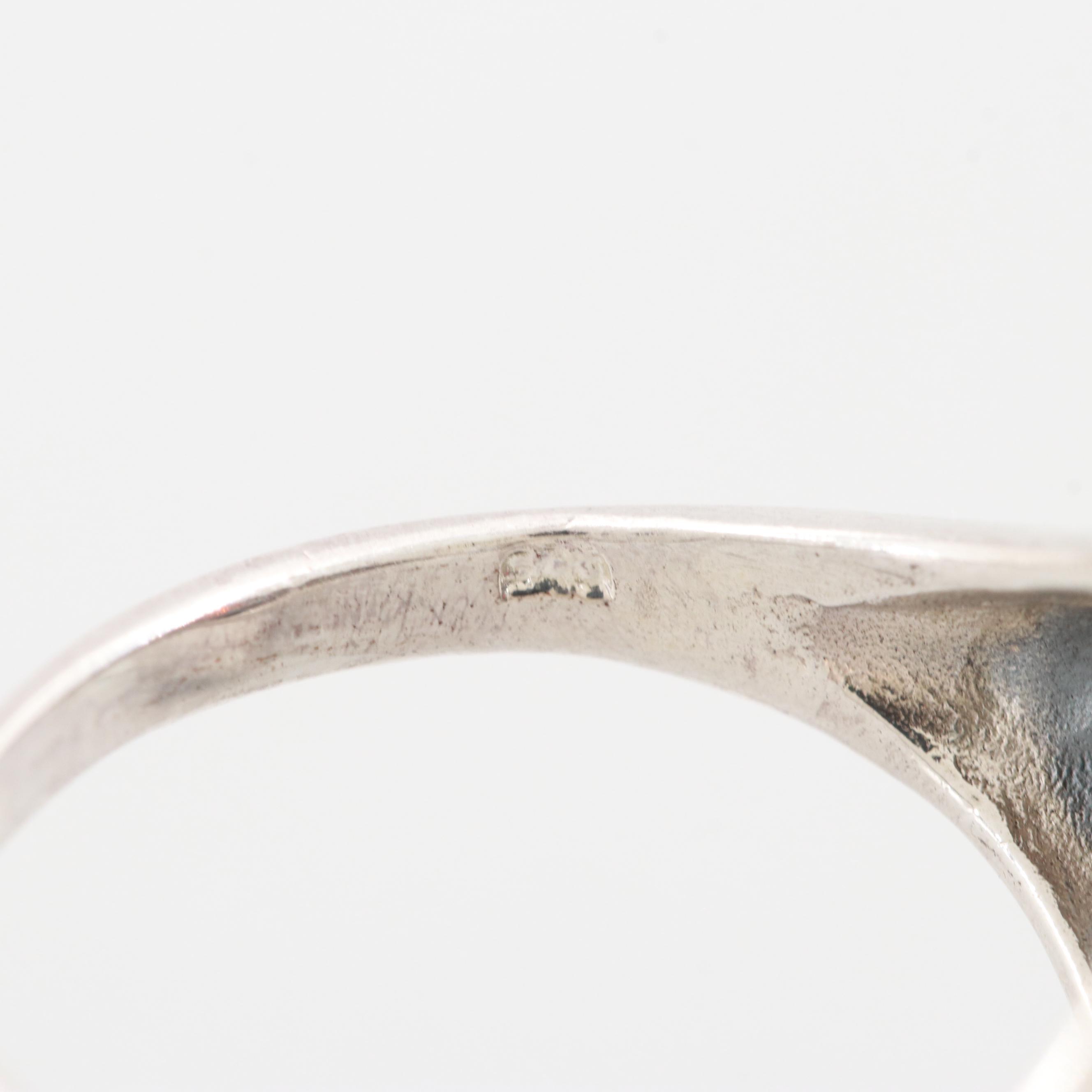 Sterling Silver Cubic Zirconia and Glass Rings
