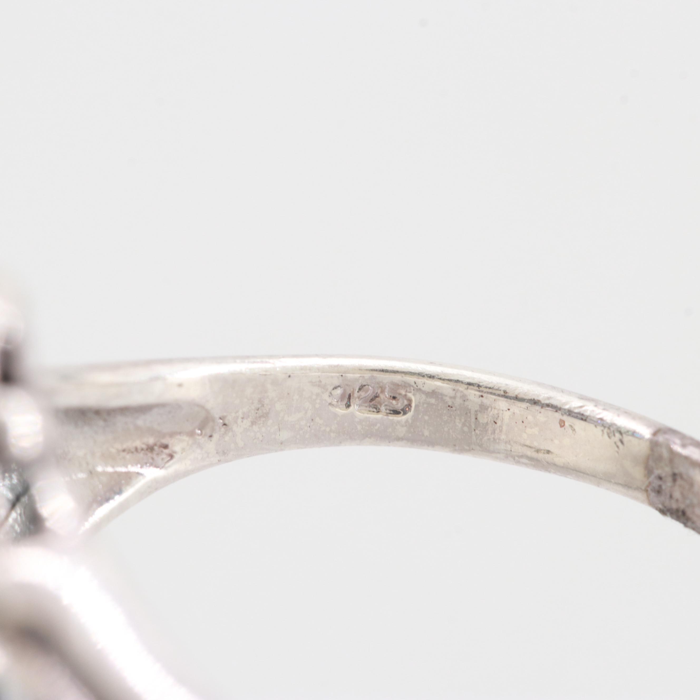 Sterling Silver Cubic Zirconia and Glass Rings