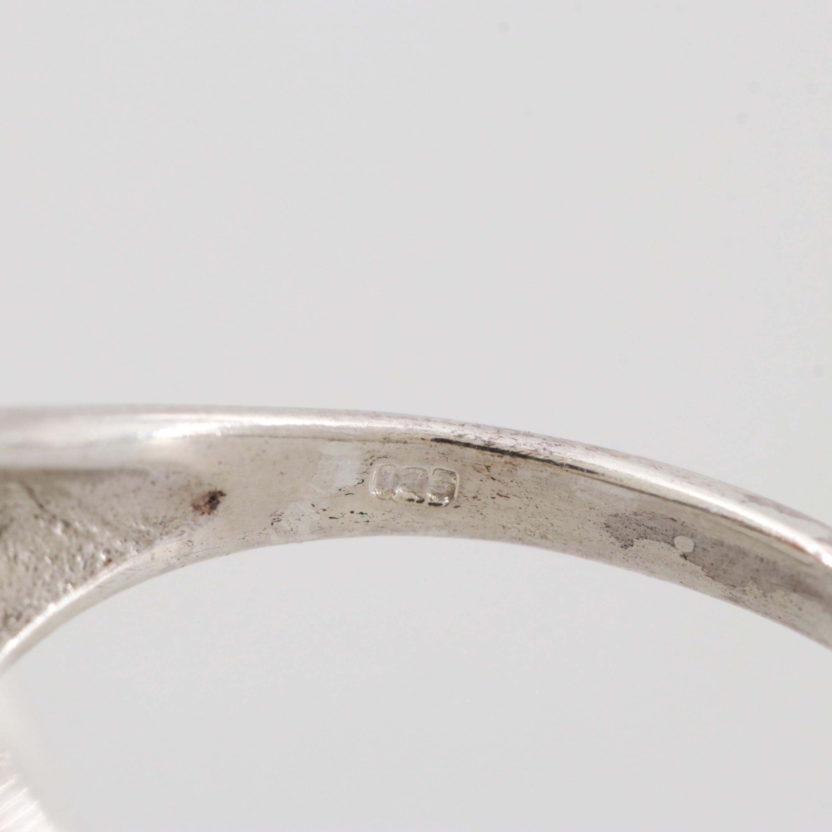 Sterling Silver Cubic Zirconia and Glass Rings