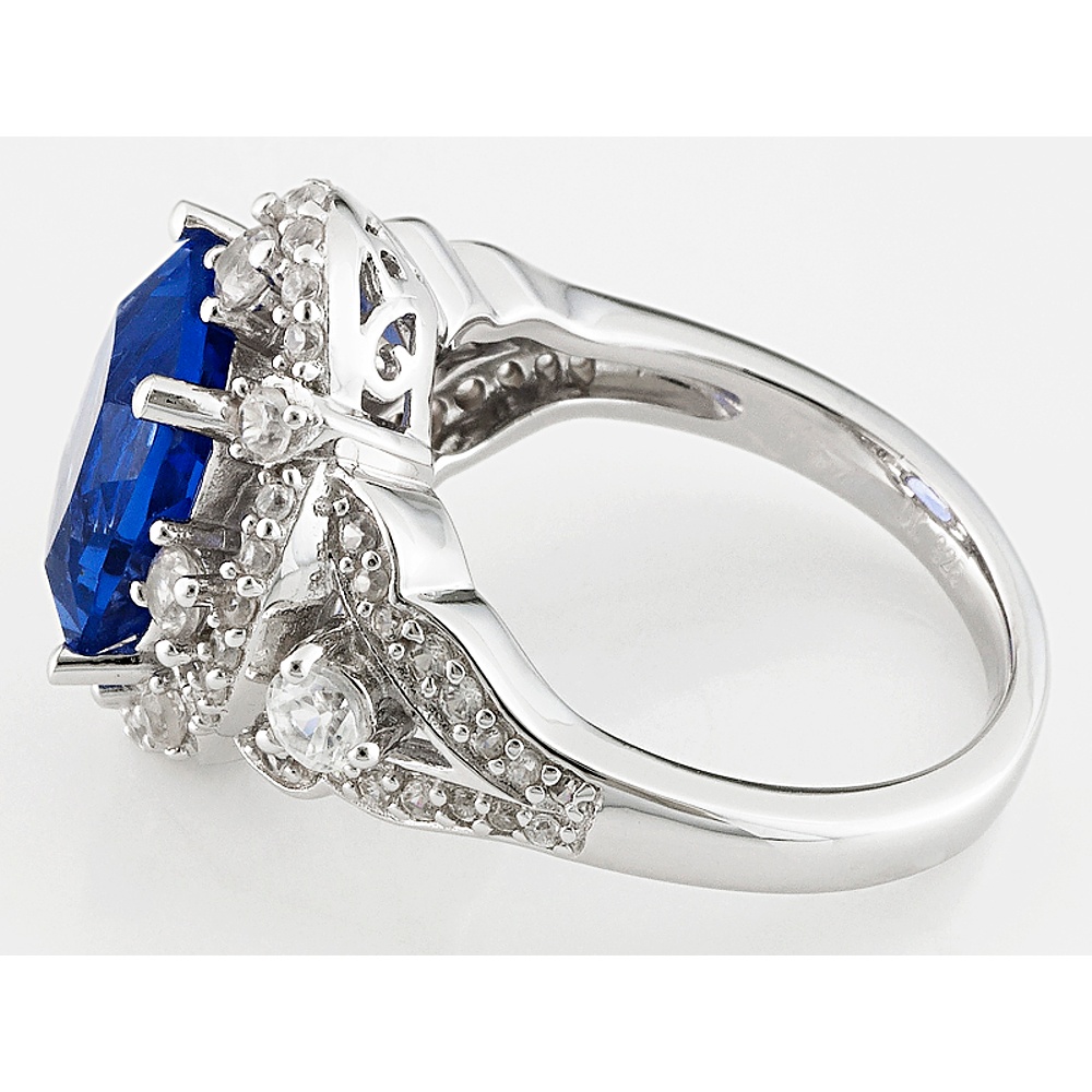 Sterling Silver Color Change Fluorite and Zircon Ring