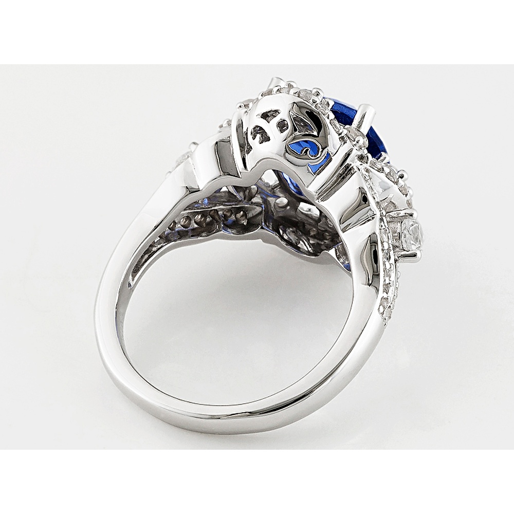 Sterling Silver Color Change Fluorite and Zircon Ring