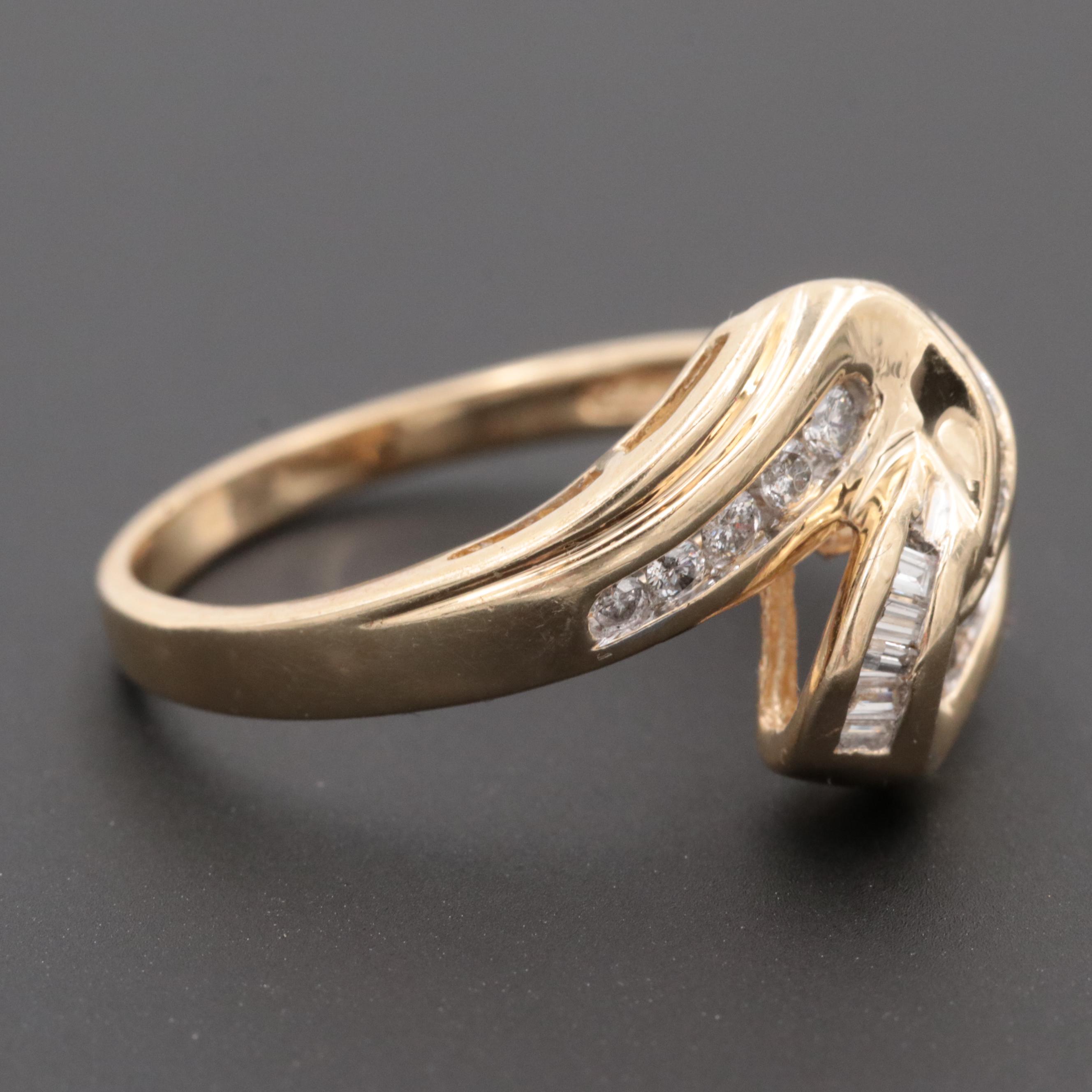 14K Yellow Gold Diamond Ring
