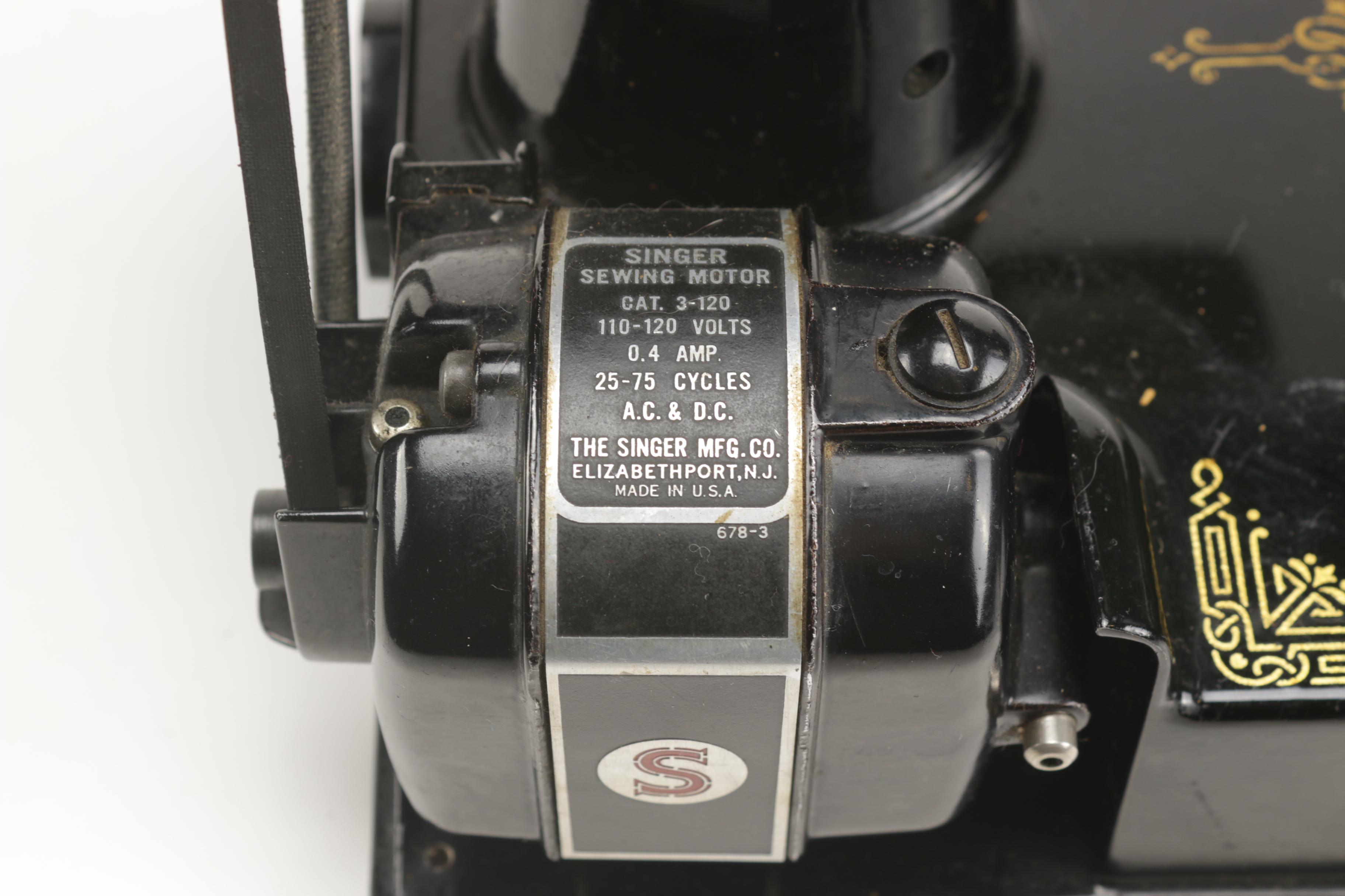 Singer Electric Sewing Machine Model 221, circa 1930's