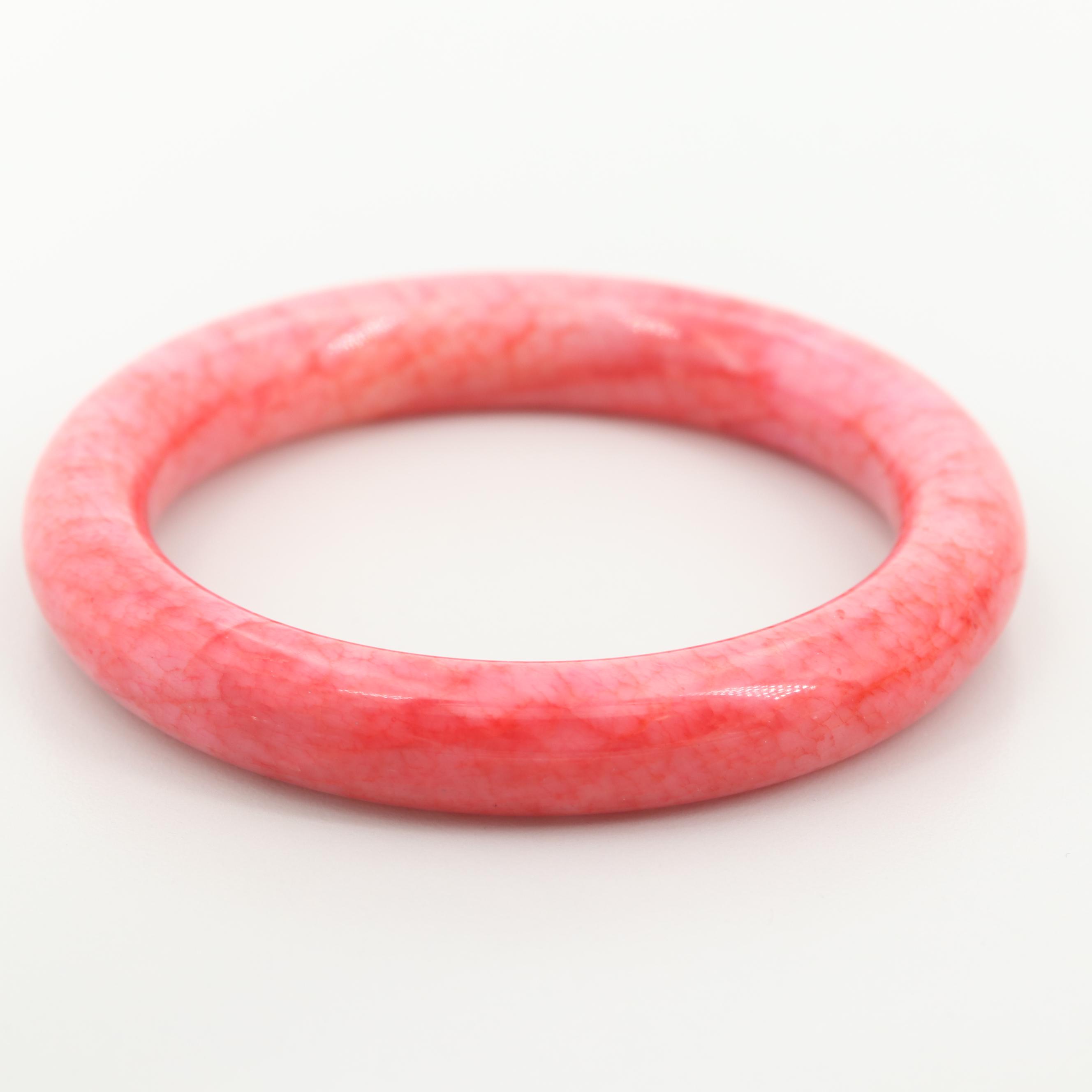Quartz and Glass Bangle Bracelets