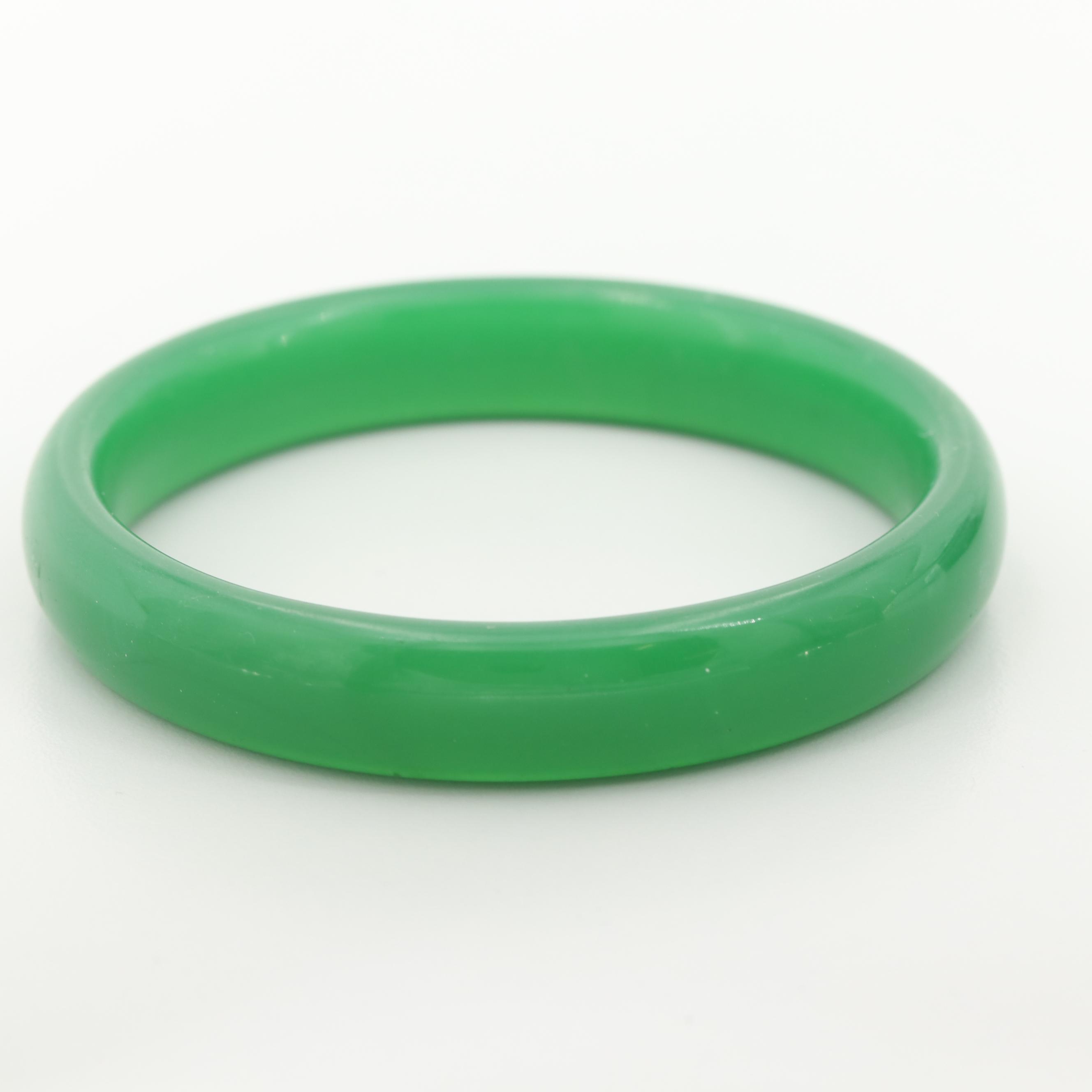Quartz and Glass Bangle Bracelets