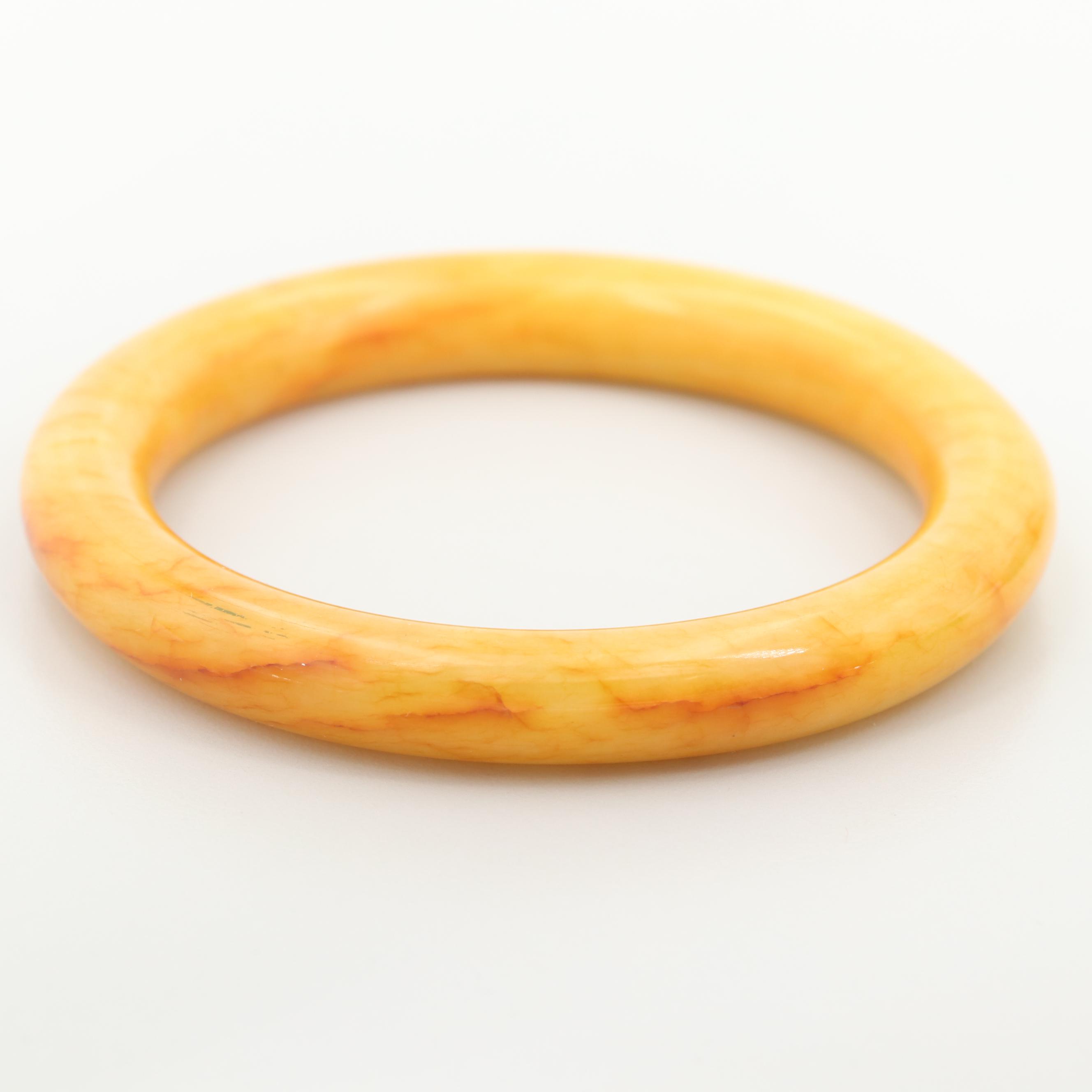 Quartz and Glass Bangle Bracelets