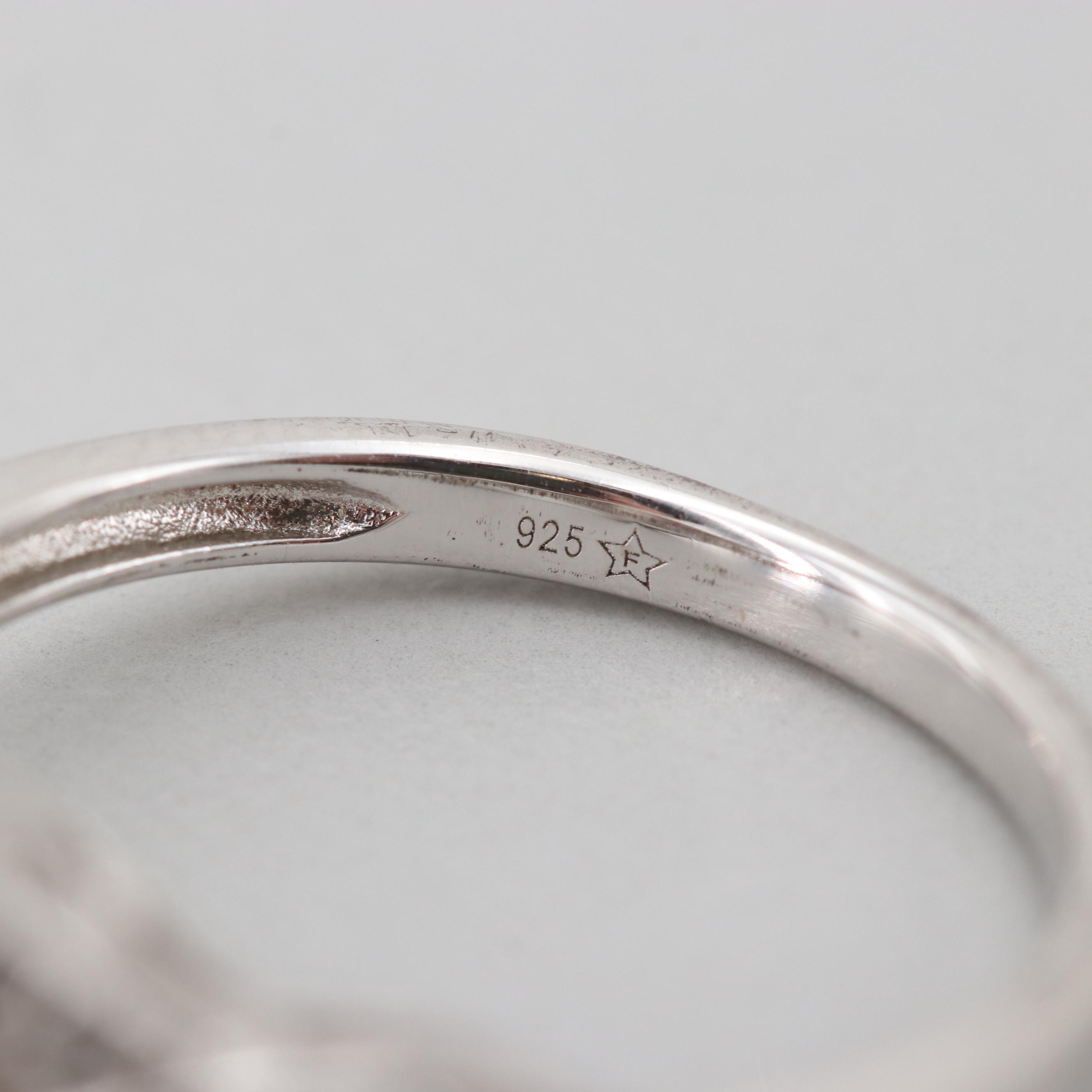 Sterling Silver Synthetic Ruby and Synthetic White Sapphire Ring