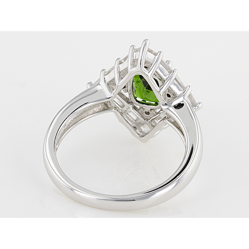 Sterling Silver Diopside and Zircon Ring