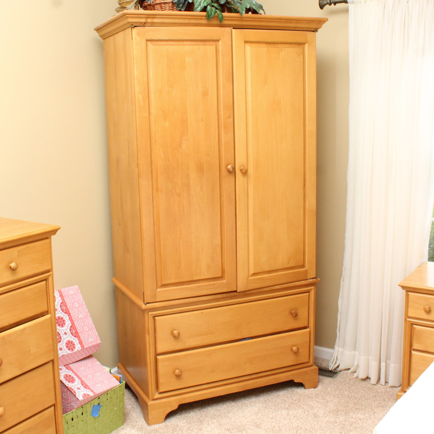 Contemporary Wooden Entertainment Armoire