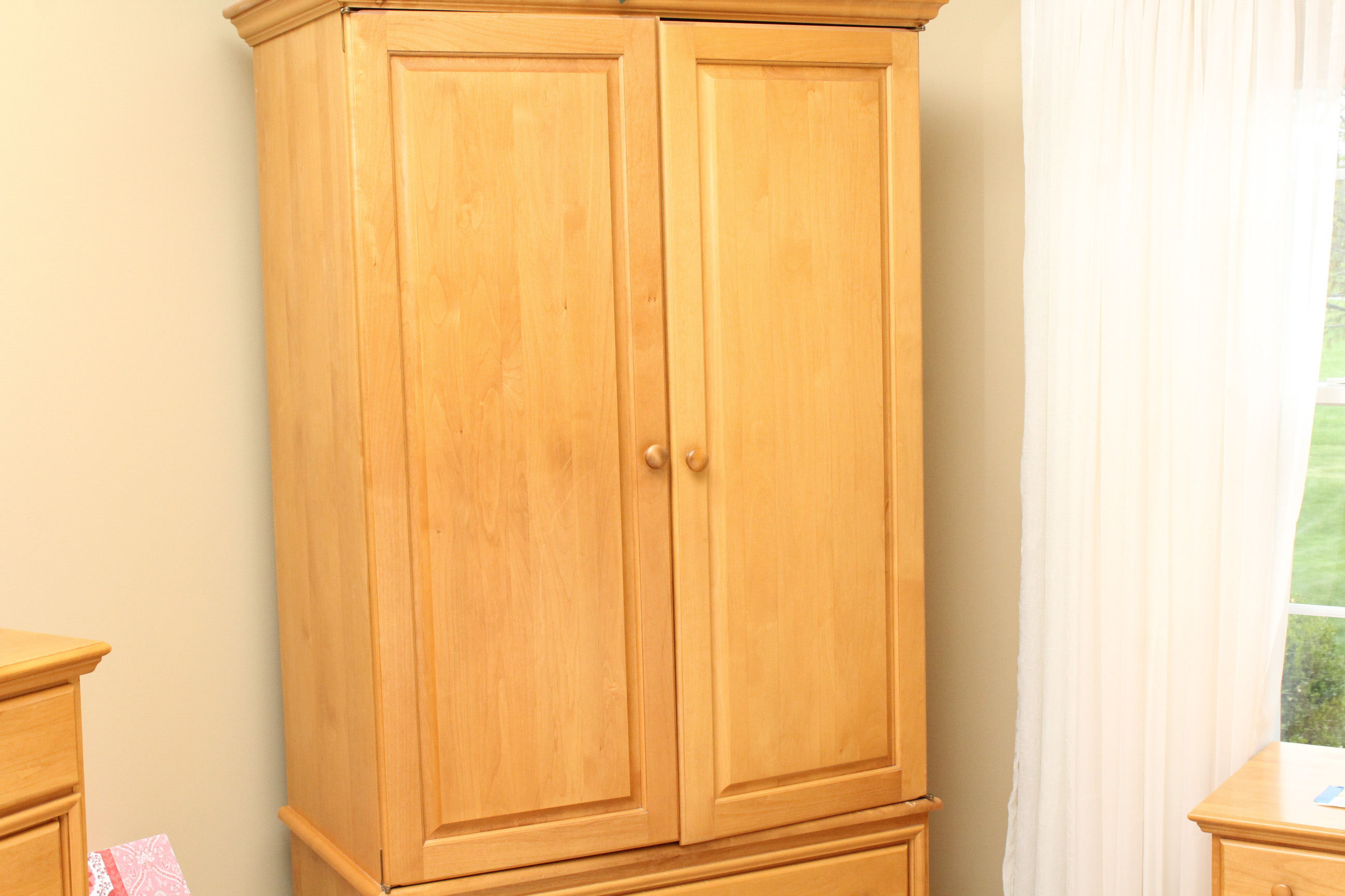 Contemporary Wooden Entertainment Armoire