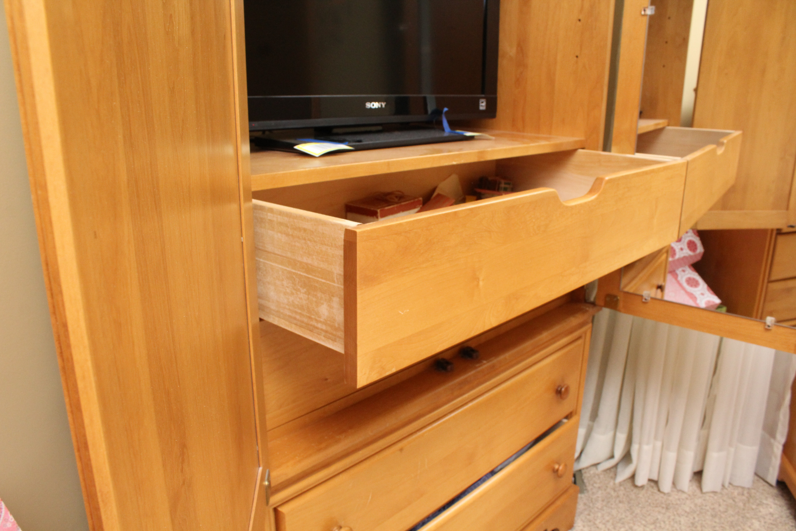 Contemporary Wooden Entertainment Armoire