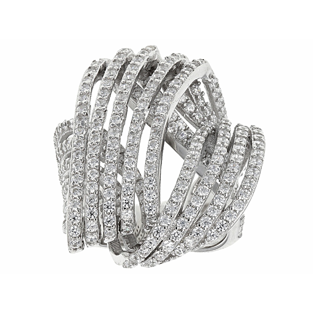 Sterling Silver Diamond Simulant Ring