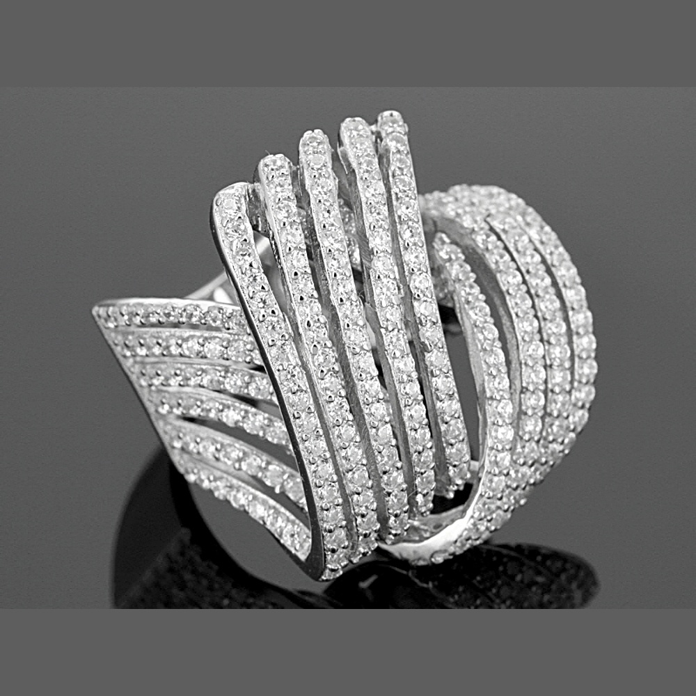 Sterling Silver Diamond Simulant Ring