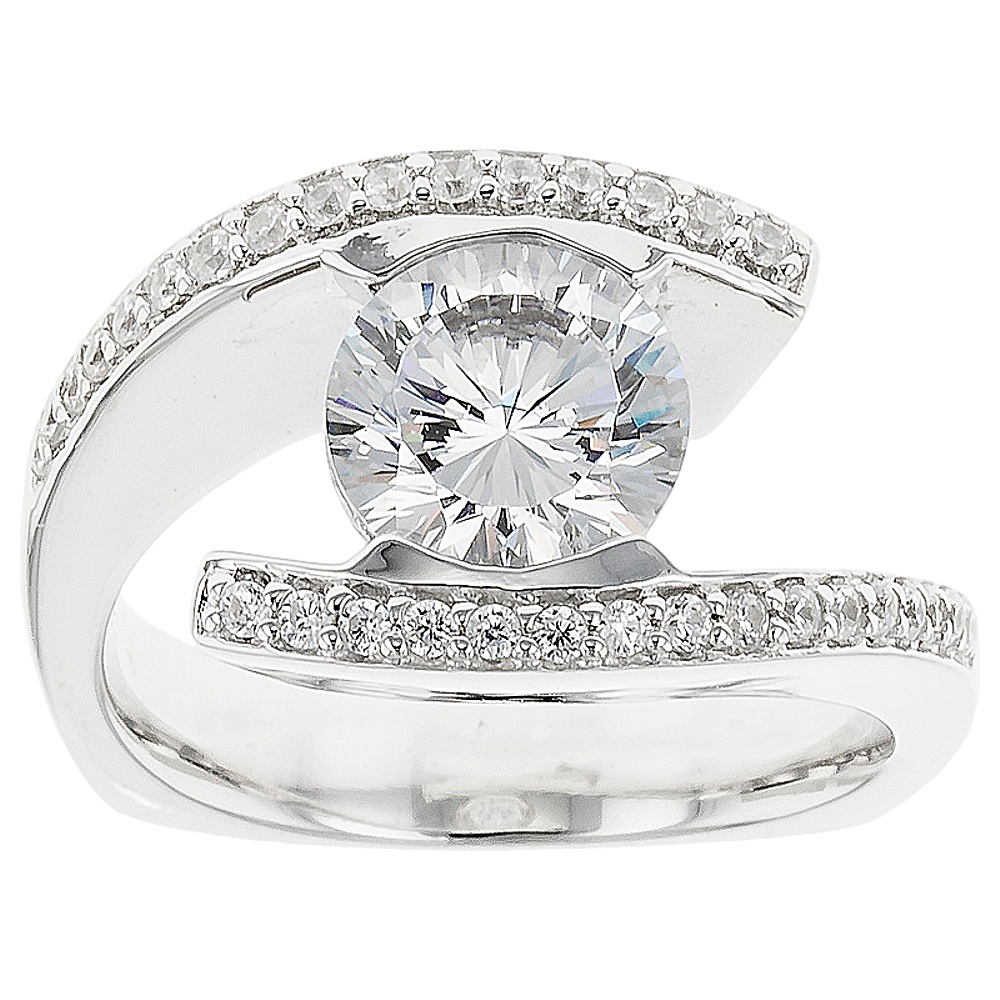 Sterling Silver Diamond Simulant Ring