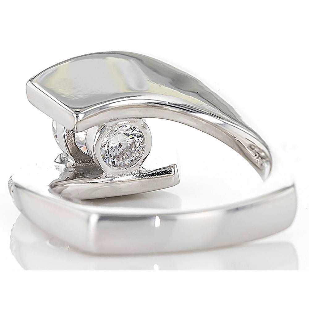 Sterling Silver Diamond Simulant Ring