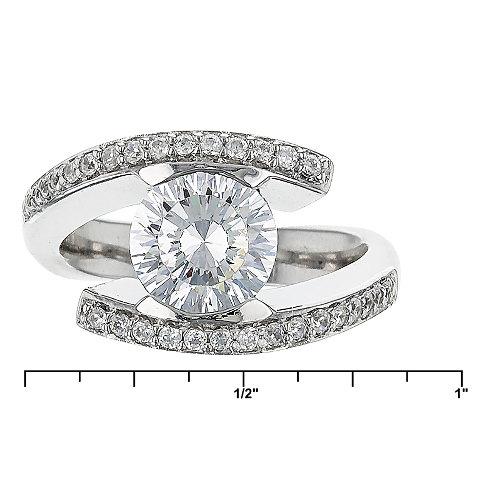 Sterling Silver Diamond Simulant Ring