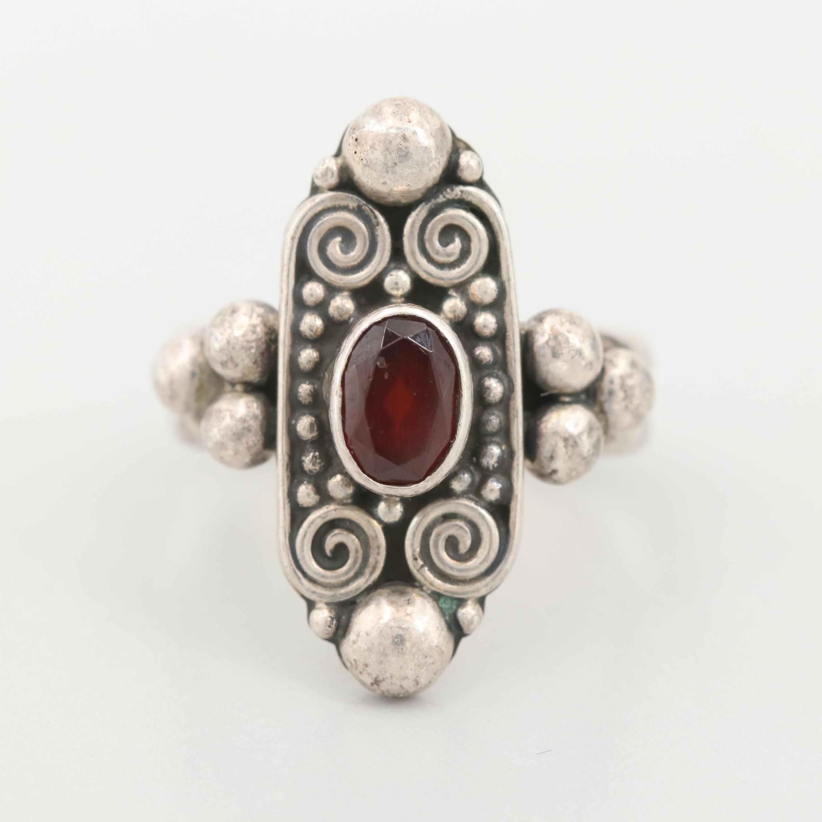 Sterling Silver Garnet Ring
