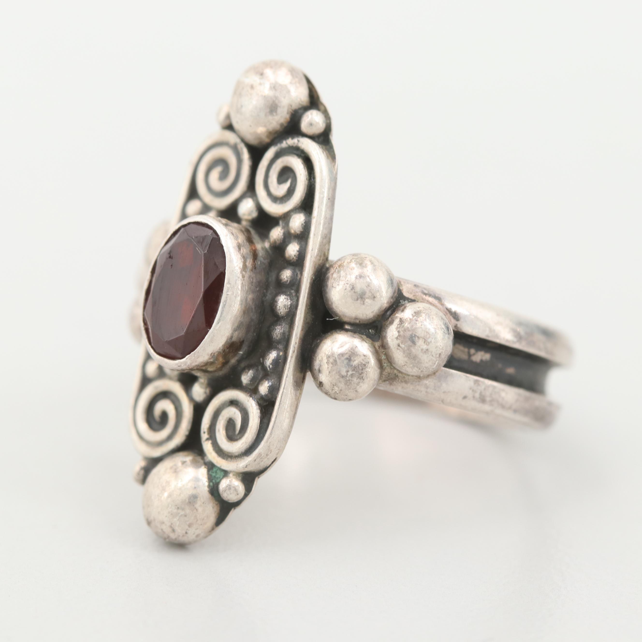 Sterling Silver Garnet Ring