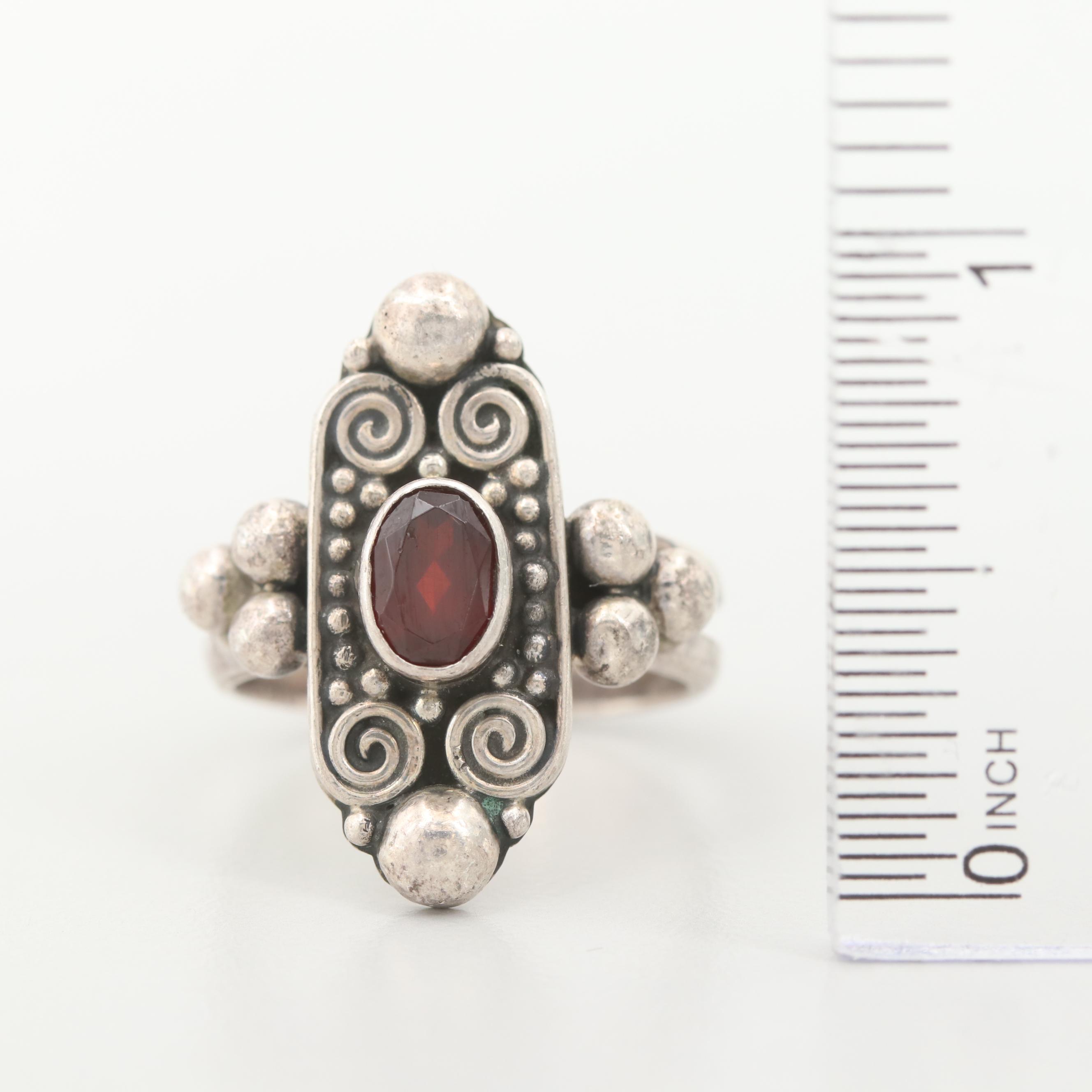 Sterling Silver Garnet Ring