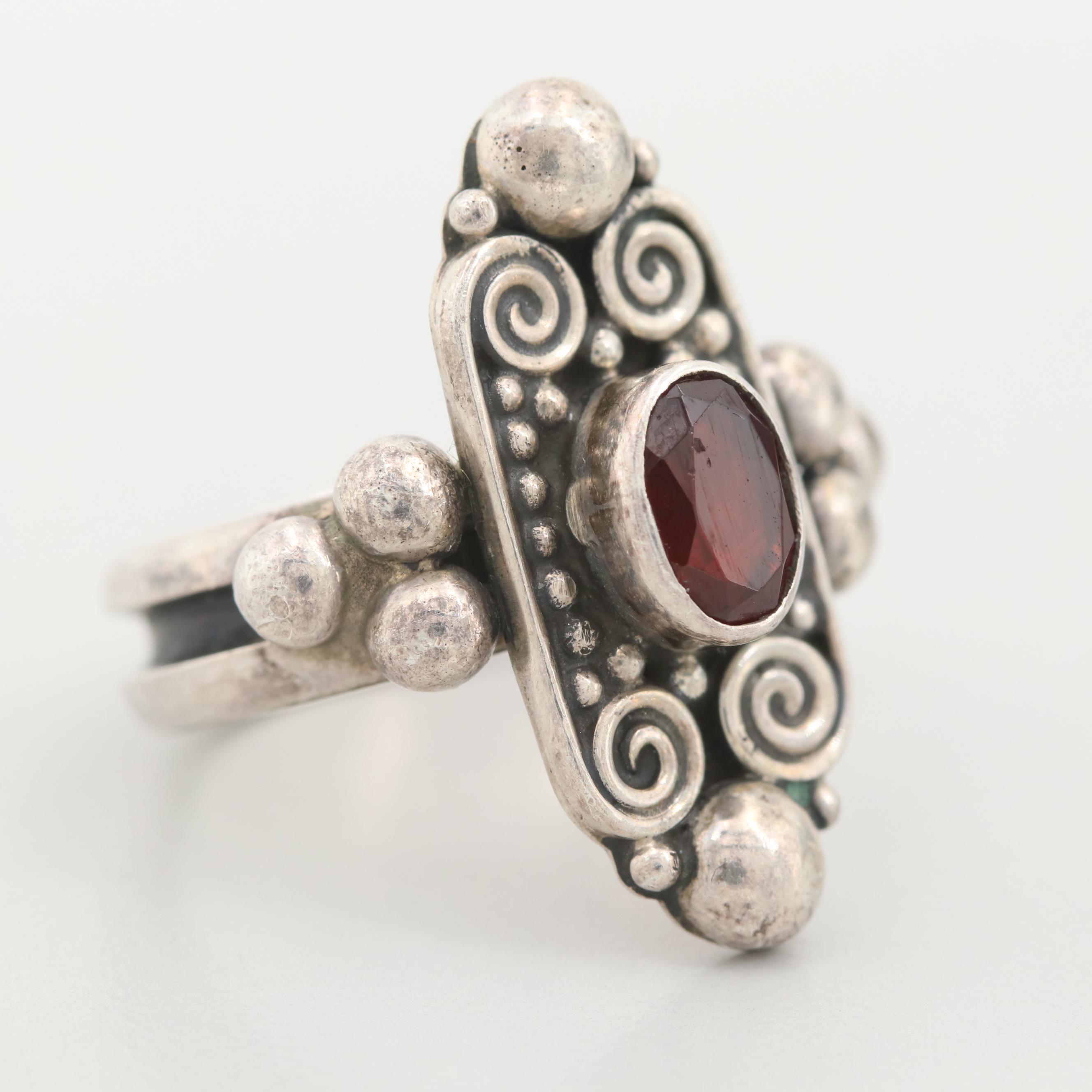 Sterling Silver Garnet Ring