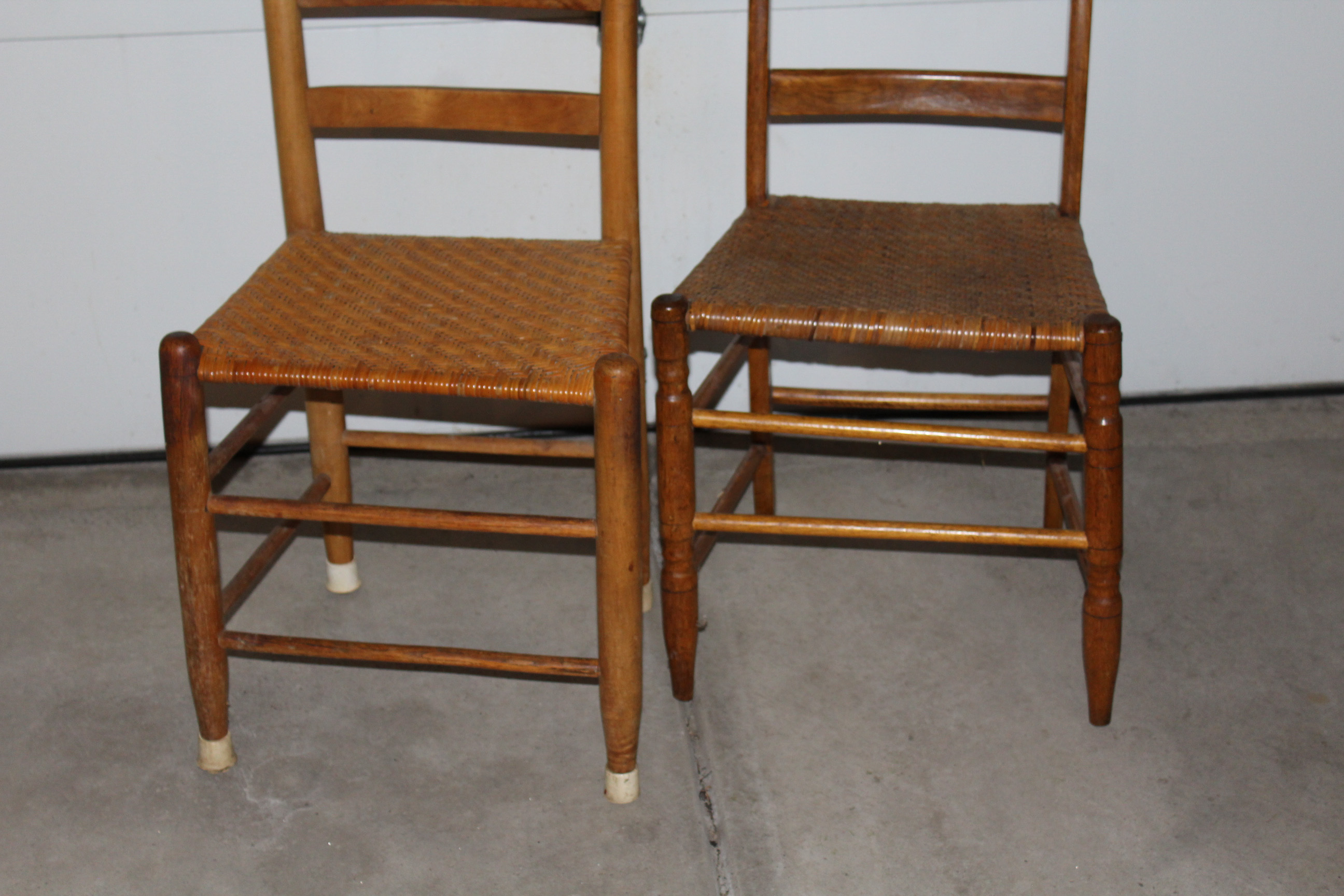 Wooden Ladder Back Chairs, Set of Two