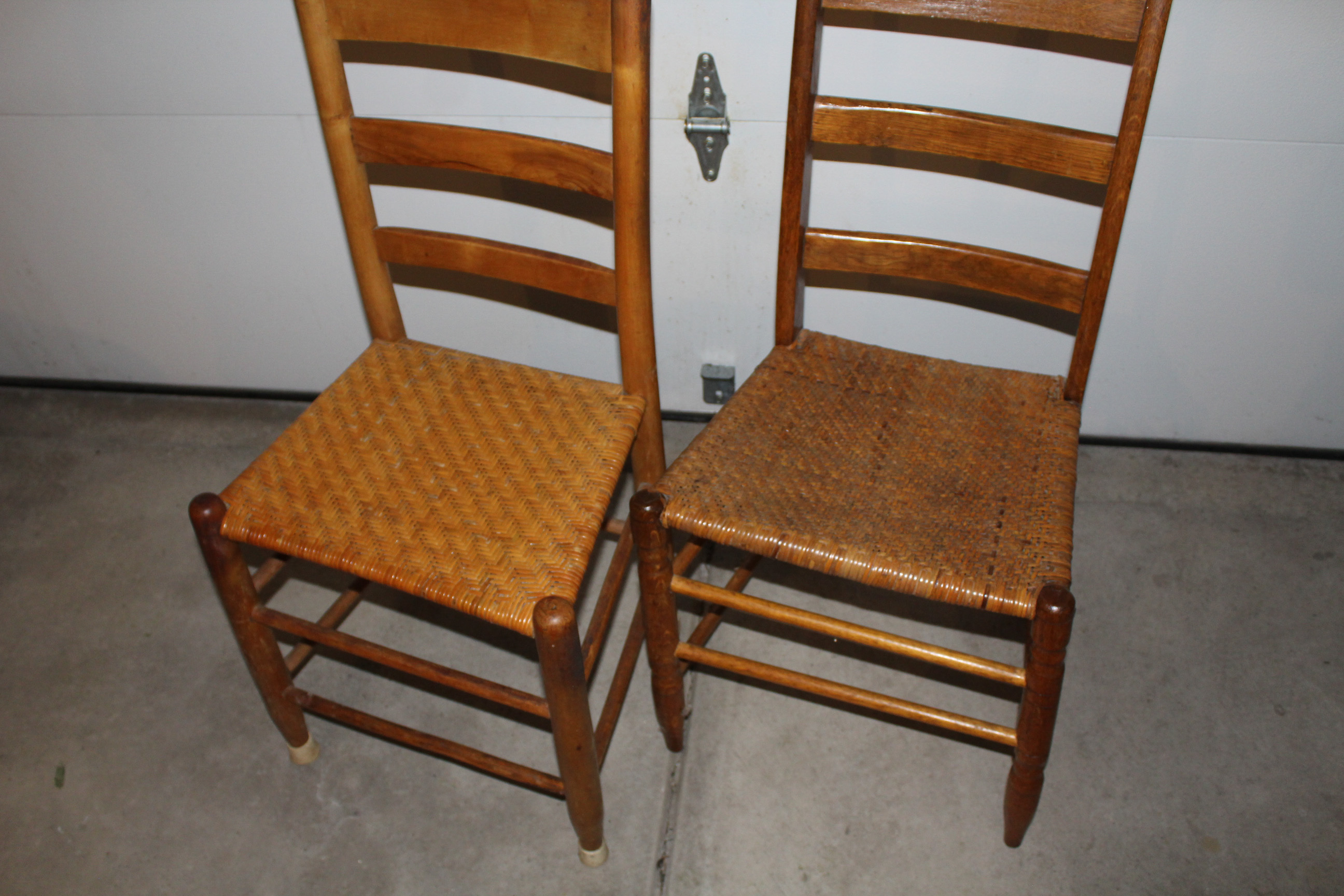 Wooden Ladder Back Chairs, Set of Two