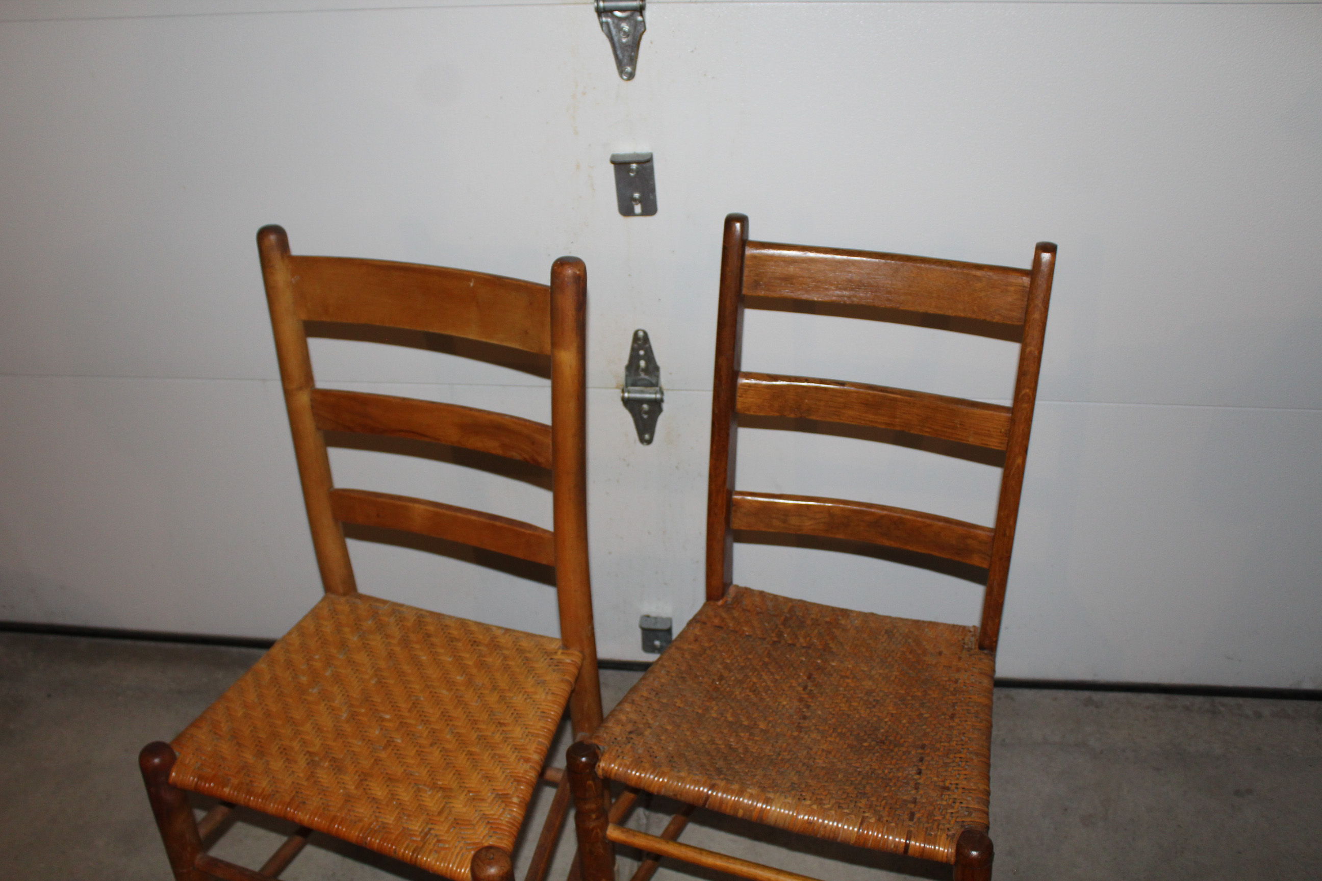 Wooden Ladder Back Chairs, Set of Two