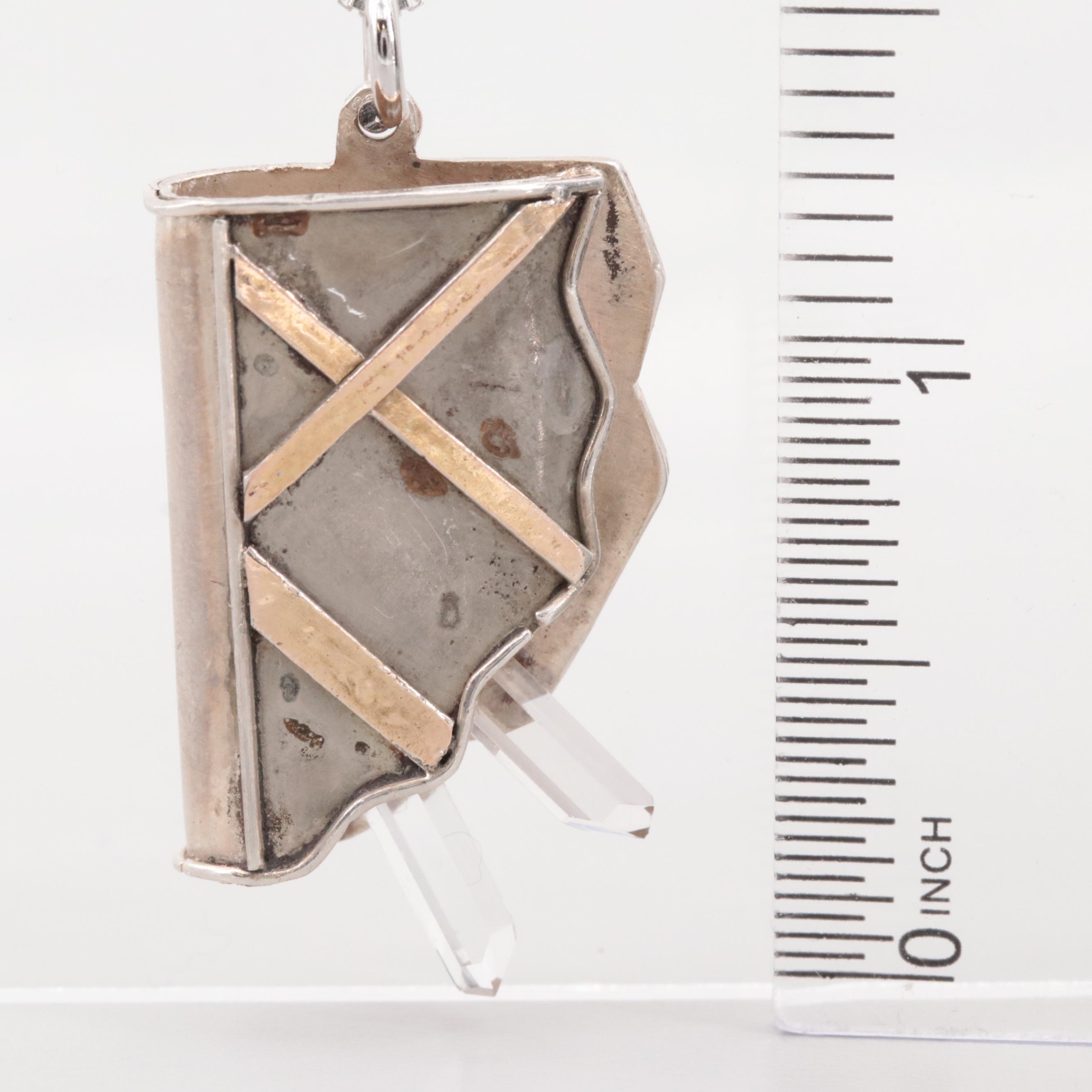 Sterling Silver Quartz Pendant Necklace