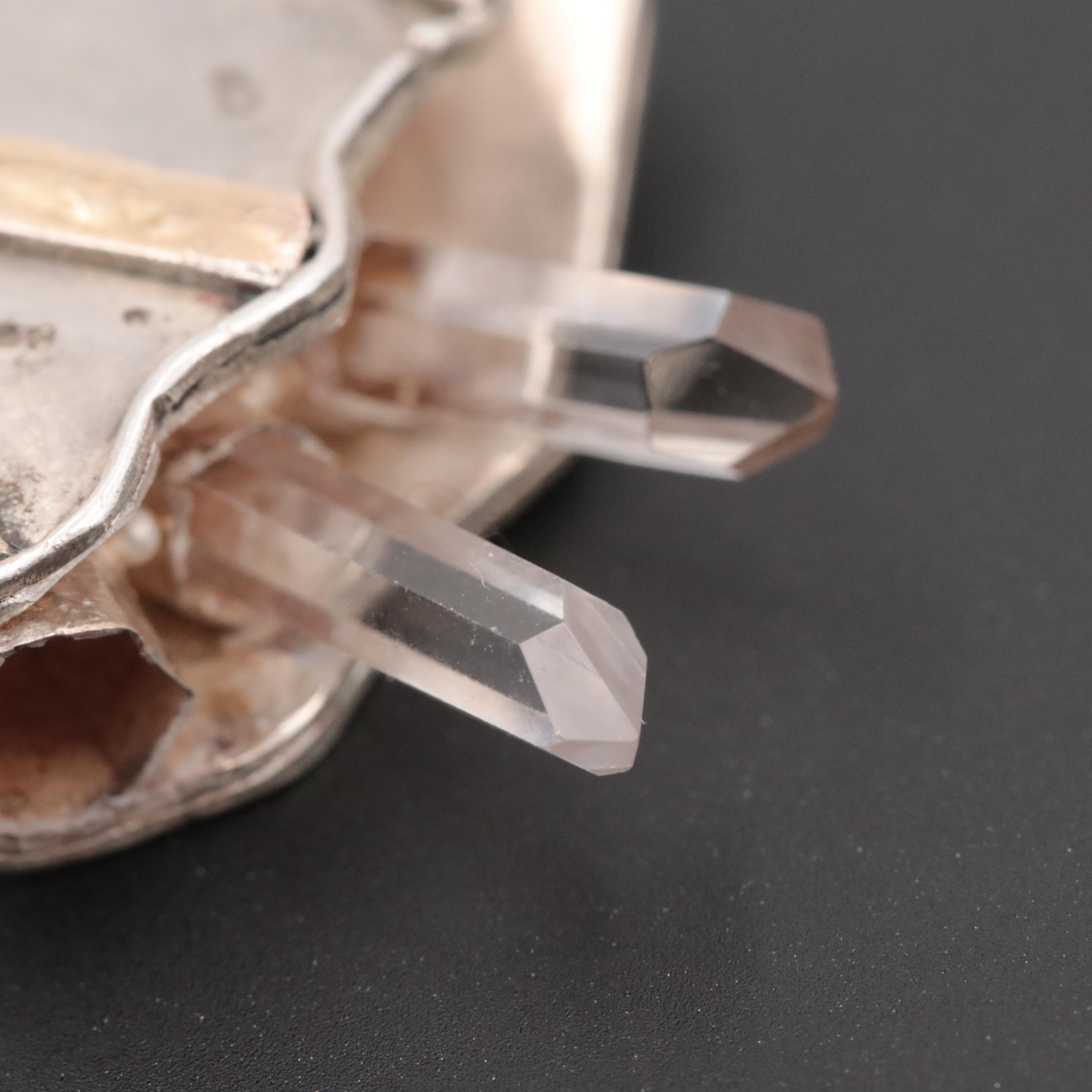 Sterling Silver Quartz Pendant Necklace