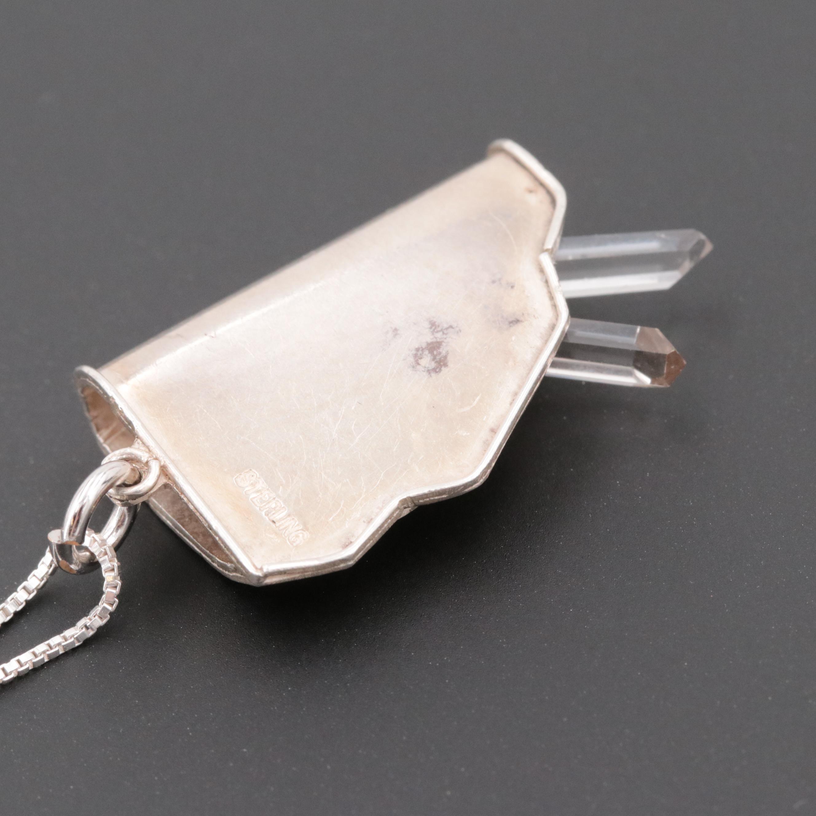 Sterling Silver Quartz Pendant Necklace