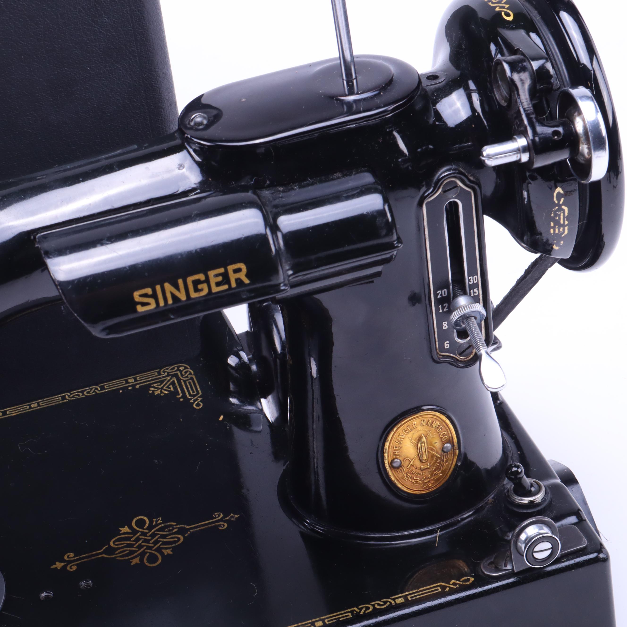 Singer Electric Sewing Machine Model 221, circa 1930's