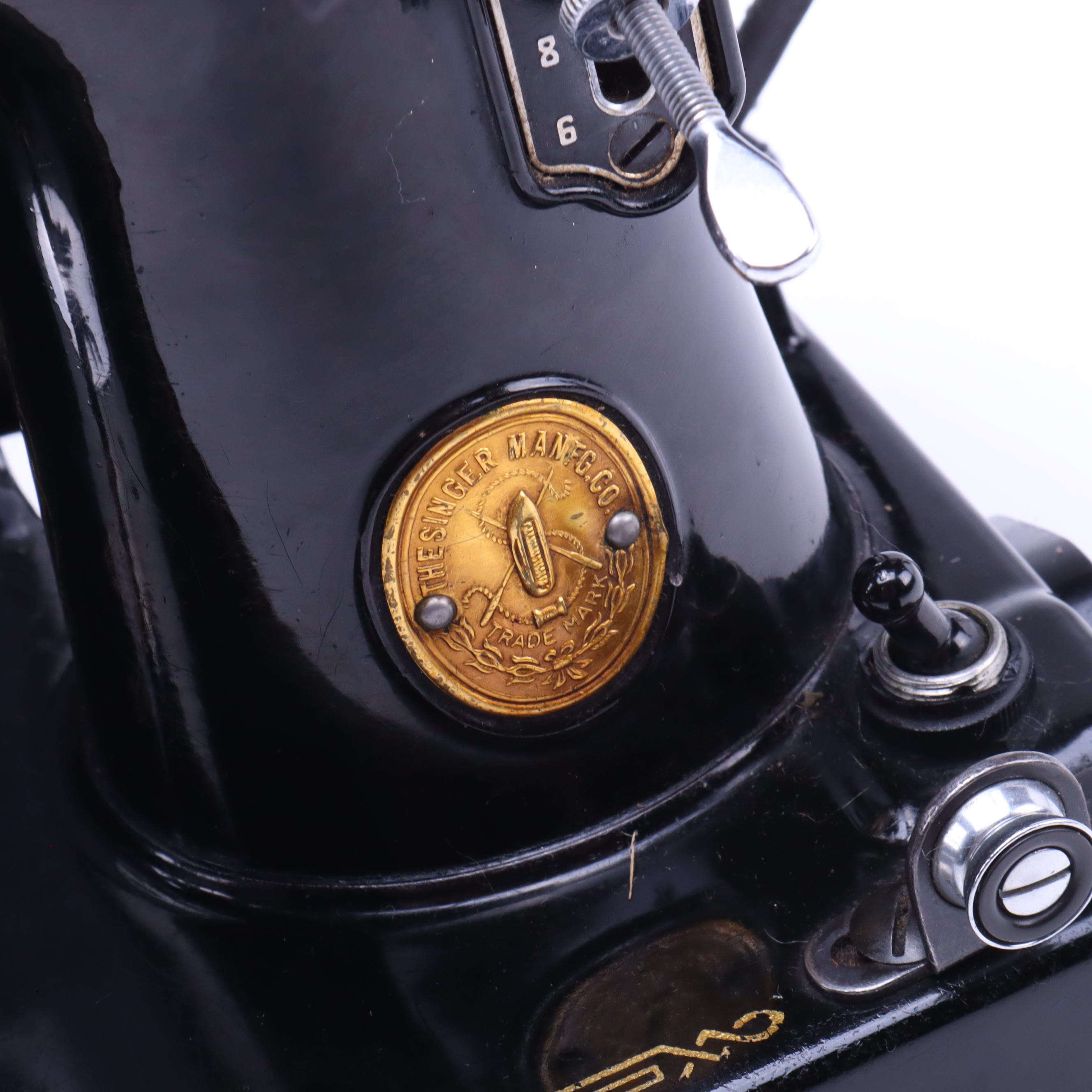 Singer Electric Sewing Machine Model 221, circa 1930's