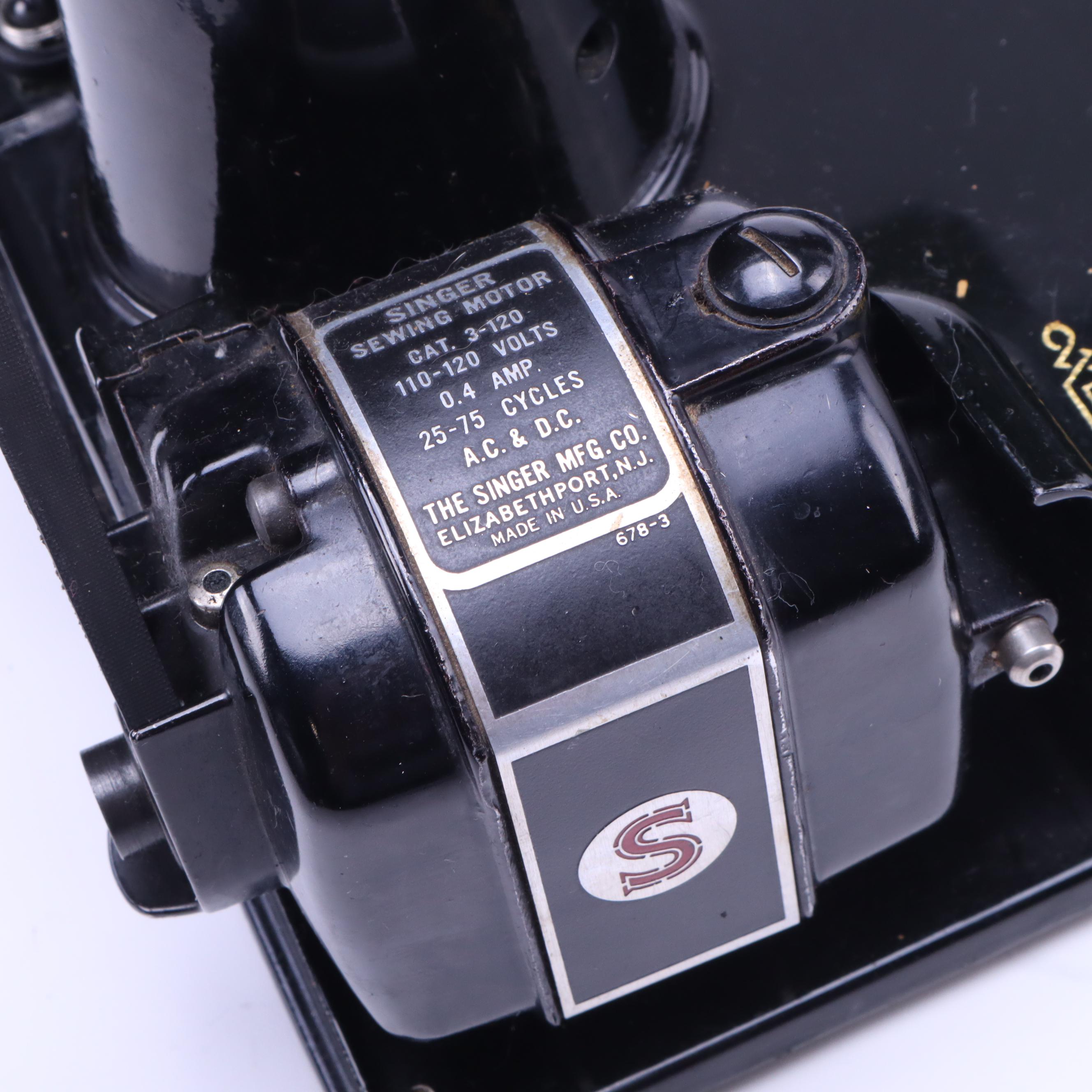 Singer Electric Sewing Machine Model 221, circa 1930's