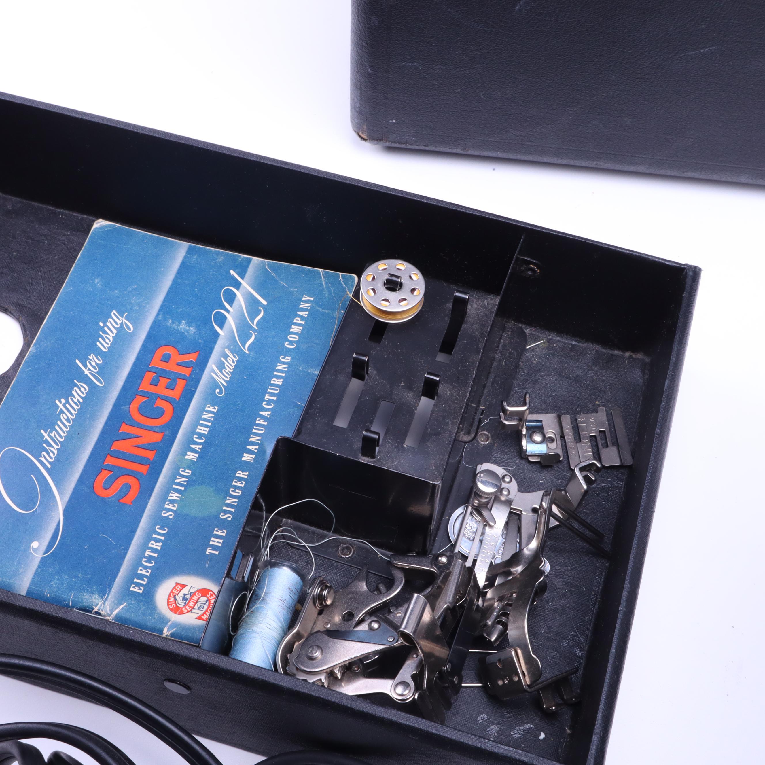 Singer Electric Sewing Machine Model 221, circa 1930's